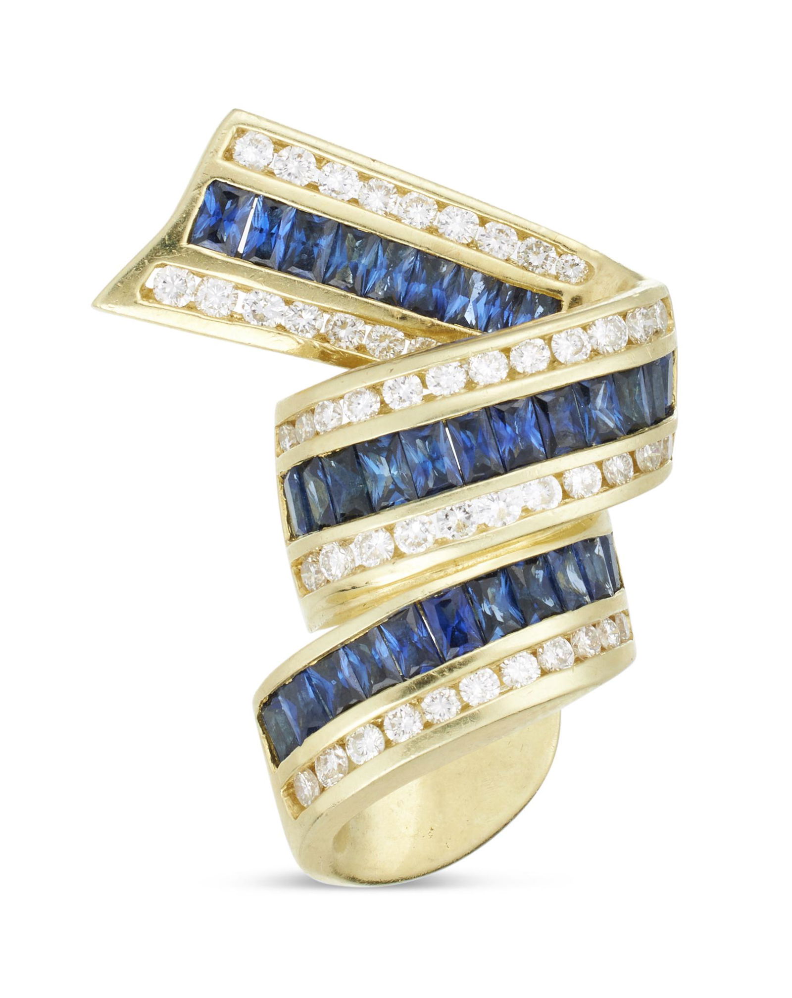 18KT YELLOW GOLD, DIAMOND AND SAPPHIRE SLIDE PENDANT Approx. 14.36 total dwt. (1 of 2)