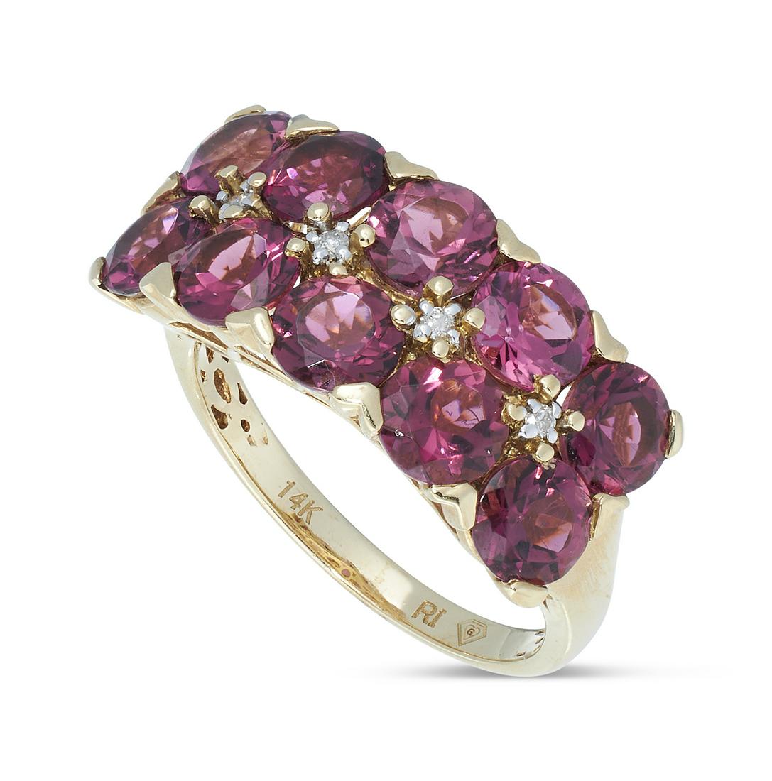 DIAMOND AND PINK TOURMALINE 14KT YELLOW GOLD RING Approx. 3.0 dwt. (1 of 1)