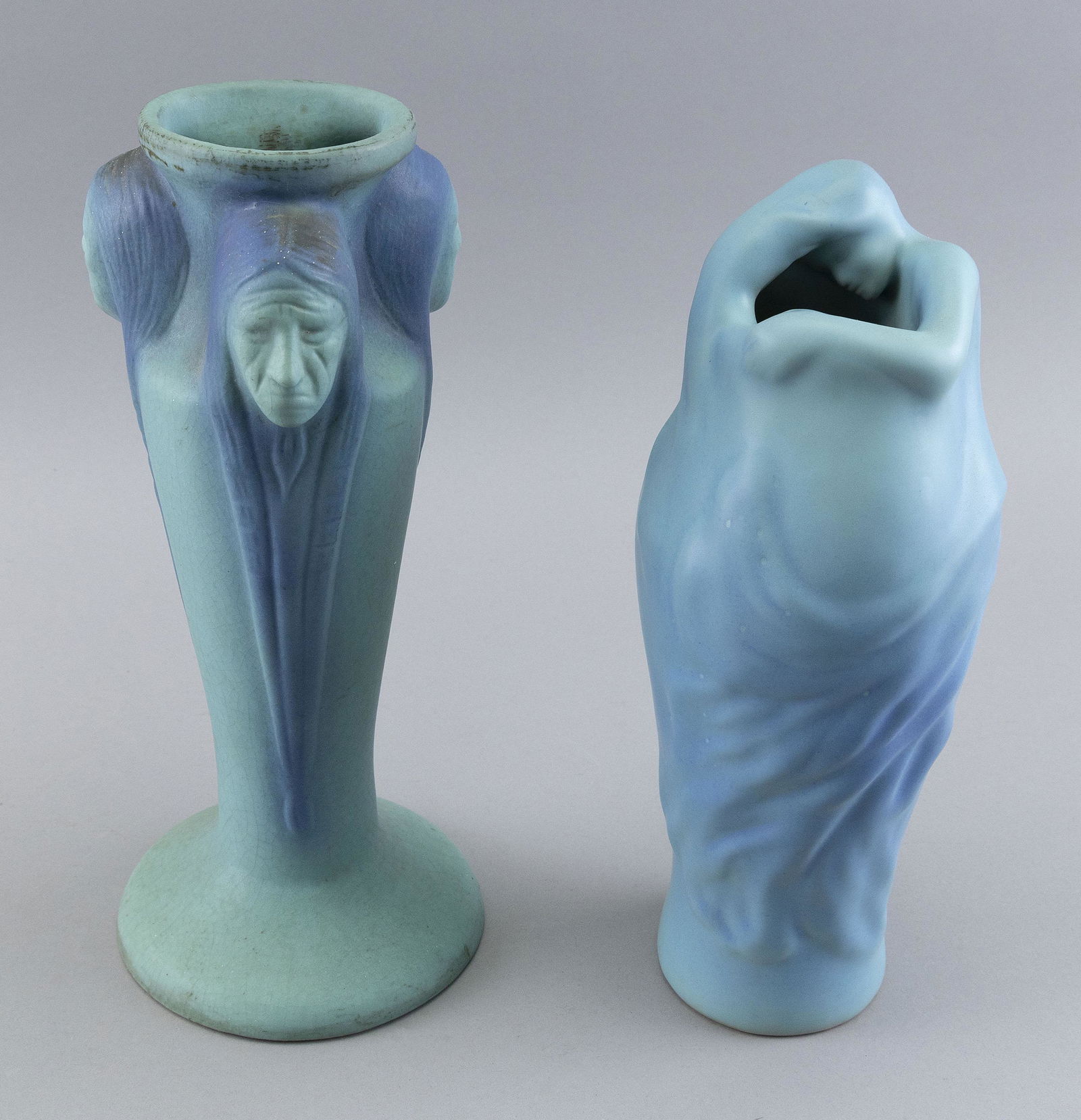 TWO VAN BRIGGLE TURQUOISE POTTERY FIGURAL VASES 20th Century (1 of 3)