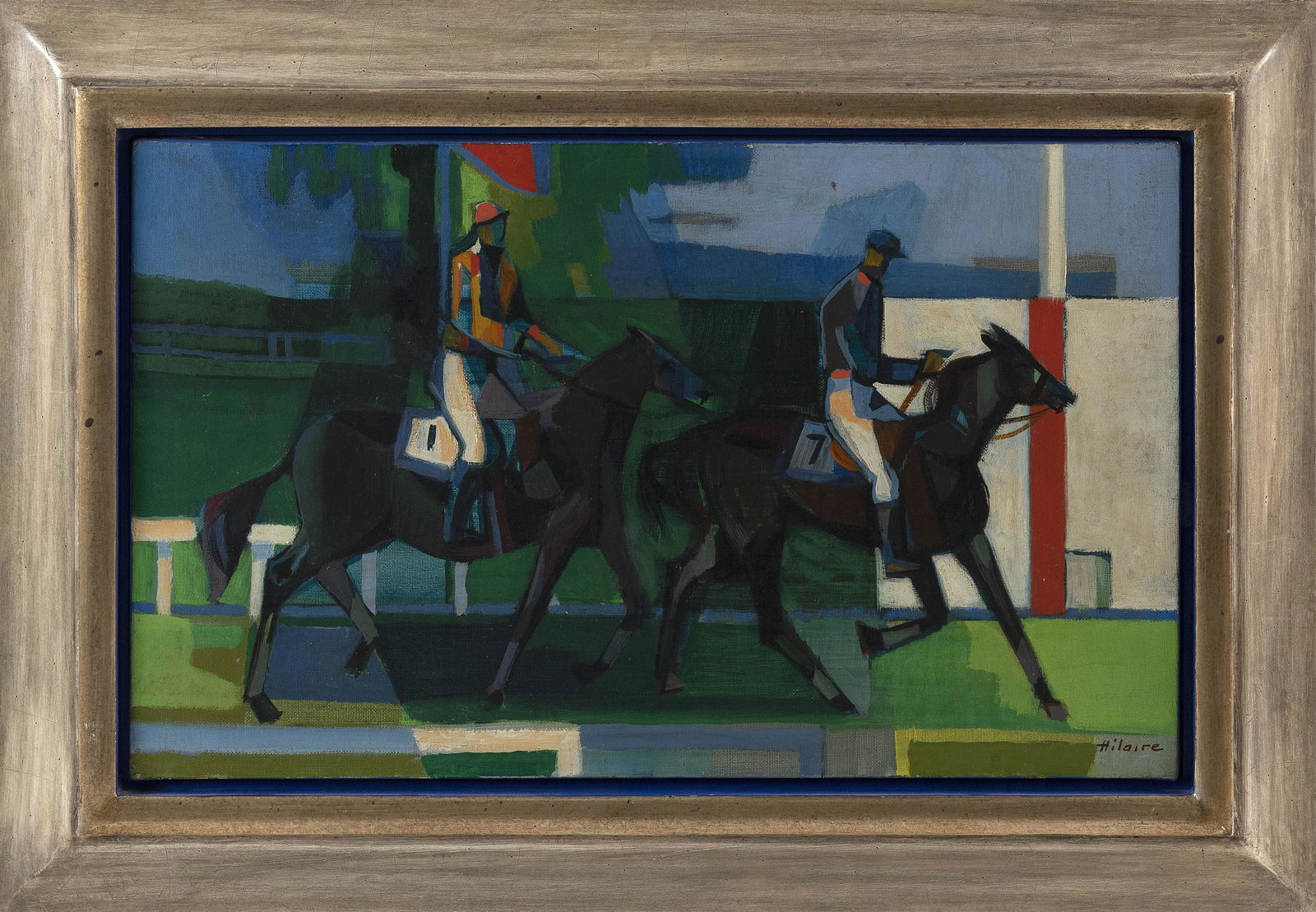 CAMILLE HILAIRE (France/Germany, 1916-2004), Horse race., Oil on canvas, 12” x 20.5”. (1 of 2)