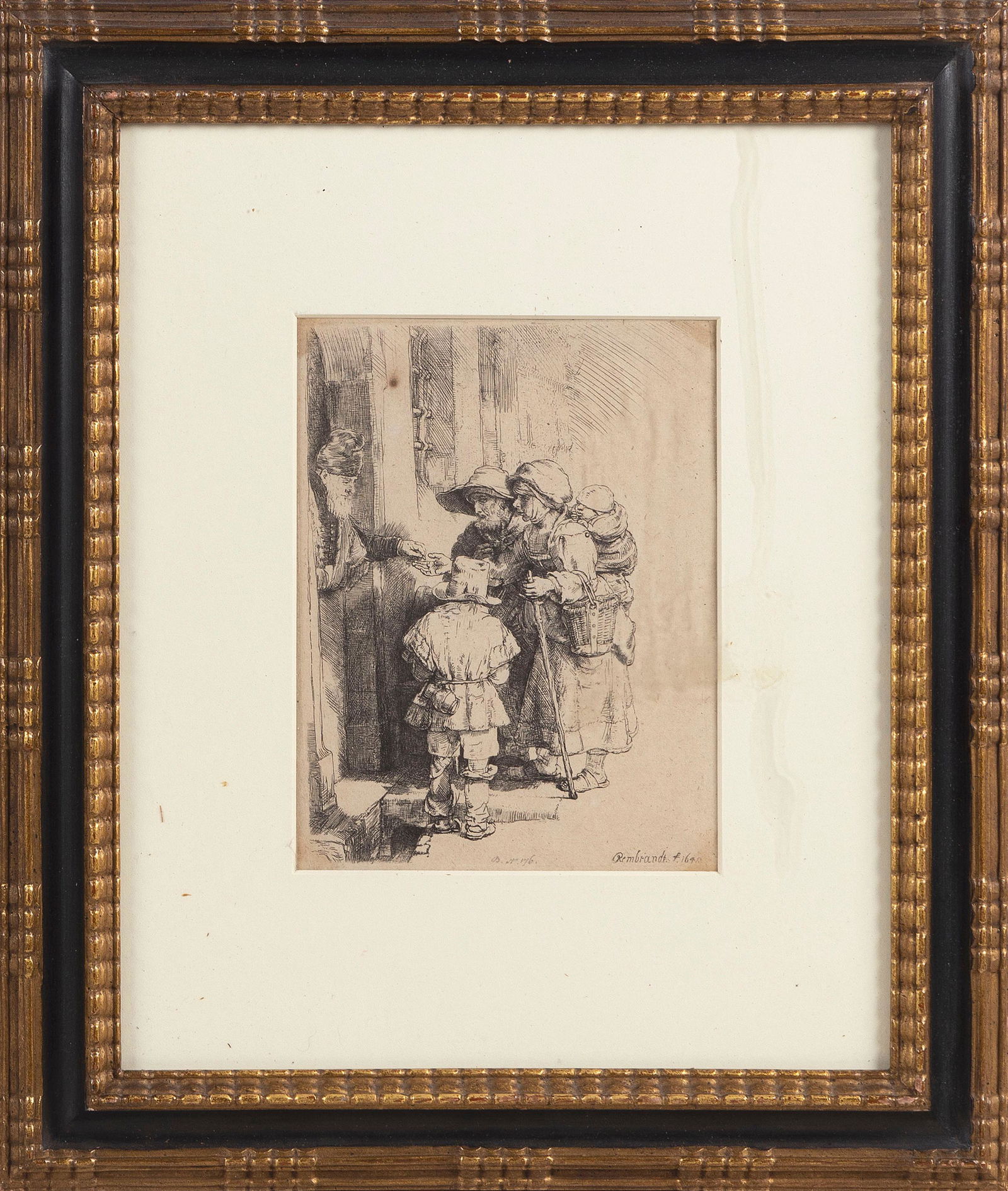 REMBRANDT VAN RIJN (The Netherlands, 1606-1669), “Beggars Receiving Alms at a Door”, (1 of 1)