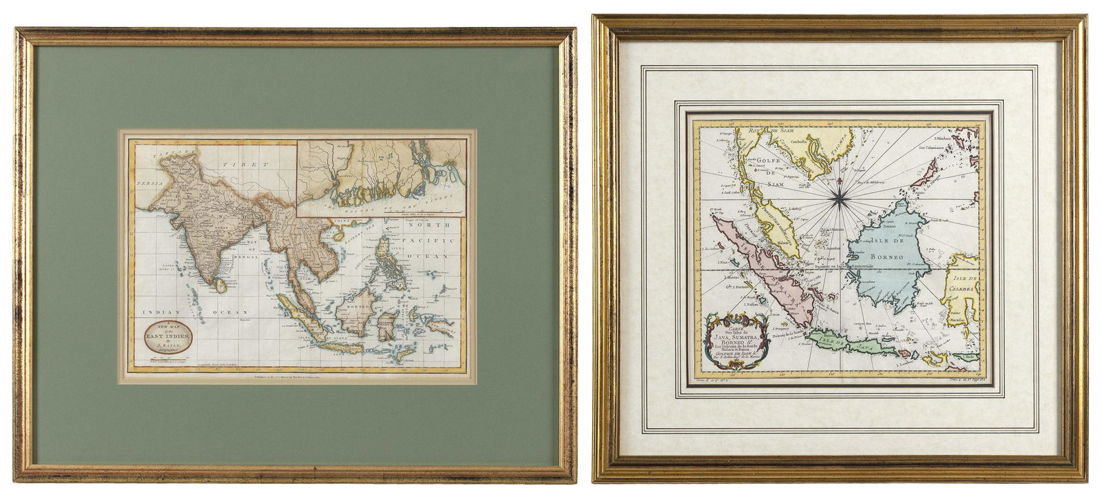 TWO HAND-COLORED MAPS OF THE EAST INDIES (1 of 2)