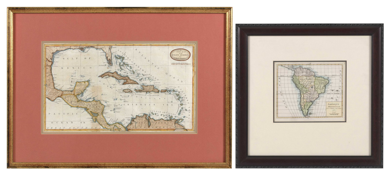 TWO HAND-COLORED MAPS (1 of 5)