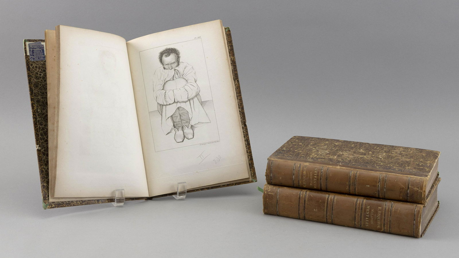 EARLY PSYCHIATRY TEXTBOOK "DES MALADIES MENTALES" 1838 8.5” x 5.5” and 9.25” x (1 of 2)