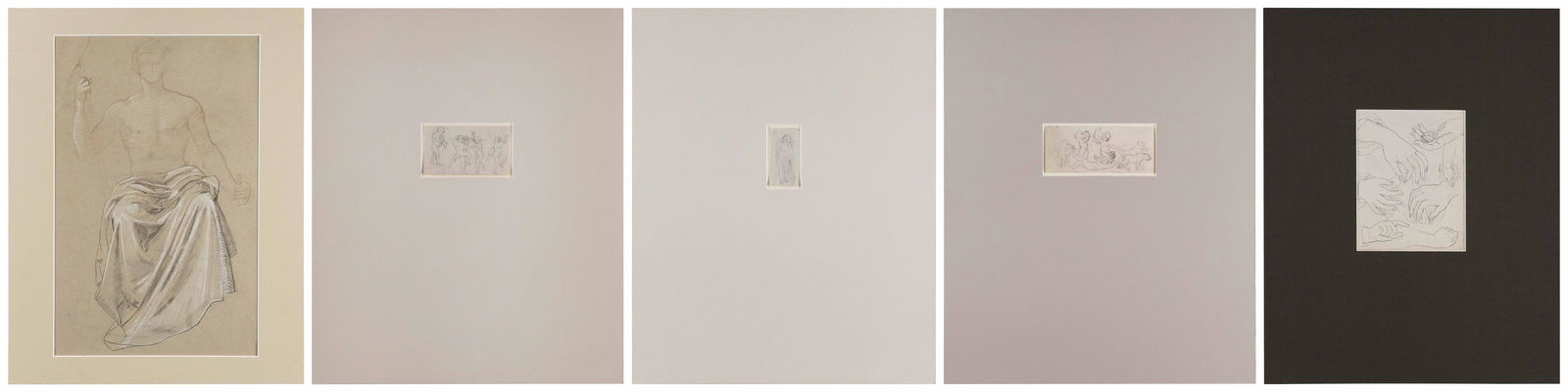 FIVE DRAWINGS Each matted 20” x 16”. (1 of 11)