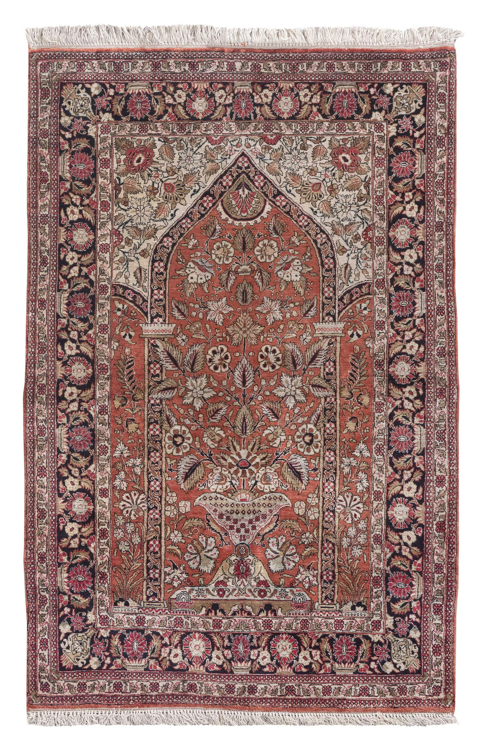 ART SILK PRAYER RUG: 3’7” X 5’7” Late 20th Century (1 of 1)