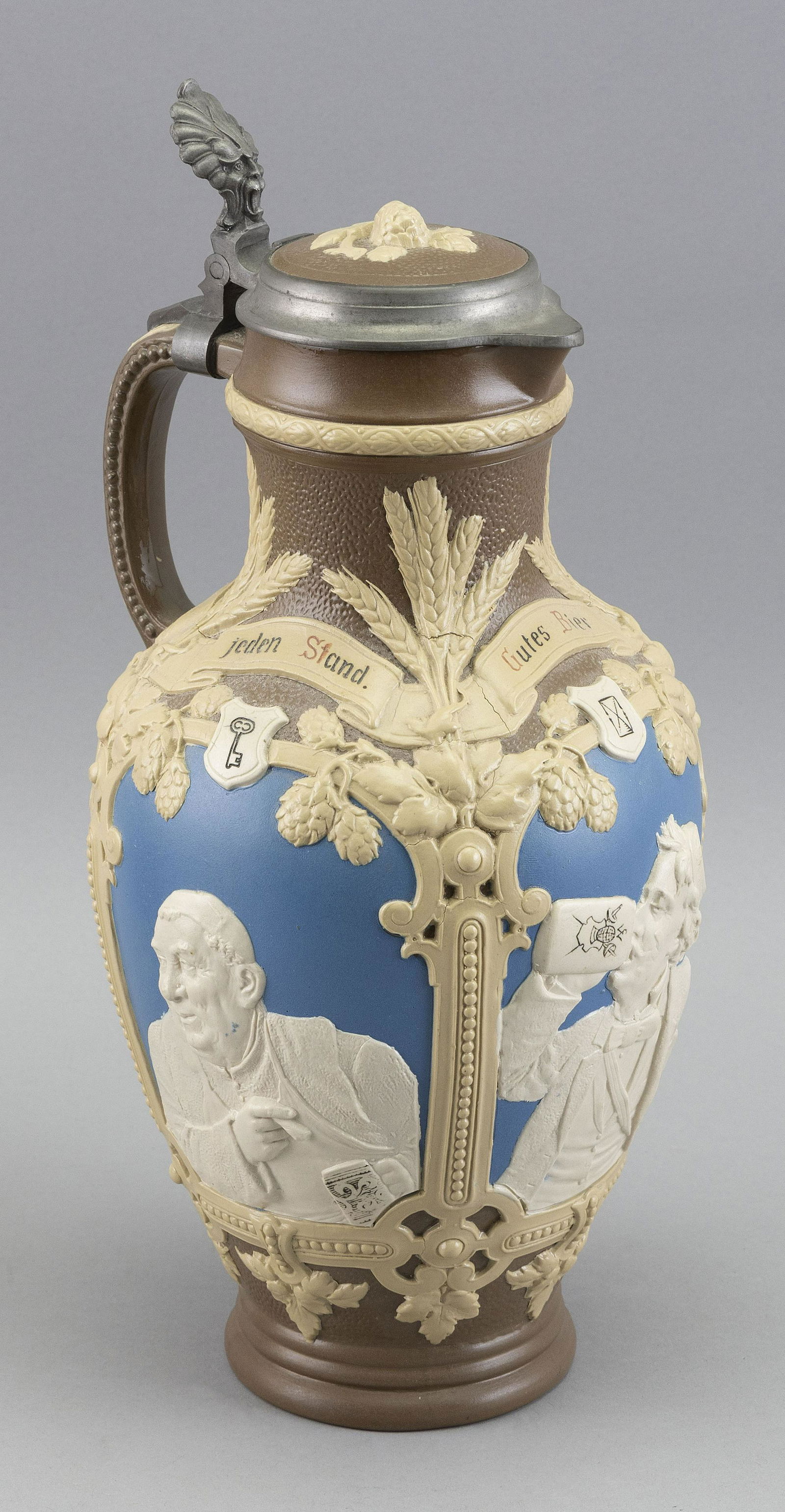 METTLACH STEIN PITCHER #1736 Early 20th Century Height 13”. (1 of 3)