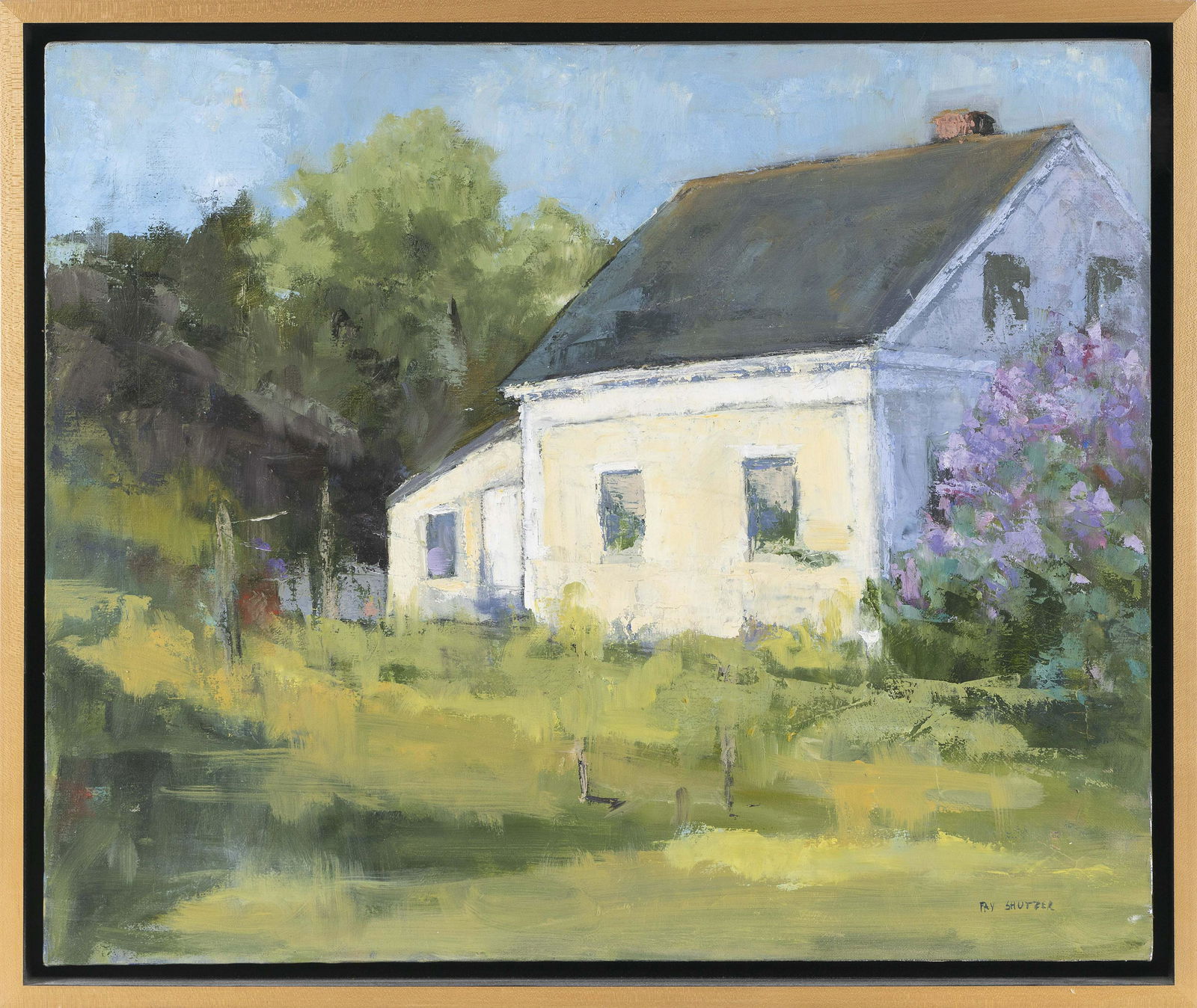 FAY LAMPERT SHUTZER (Massachusetts/New York, Contemporary), “Lilacs/Study”., Oil on (1 of 2)