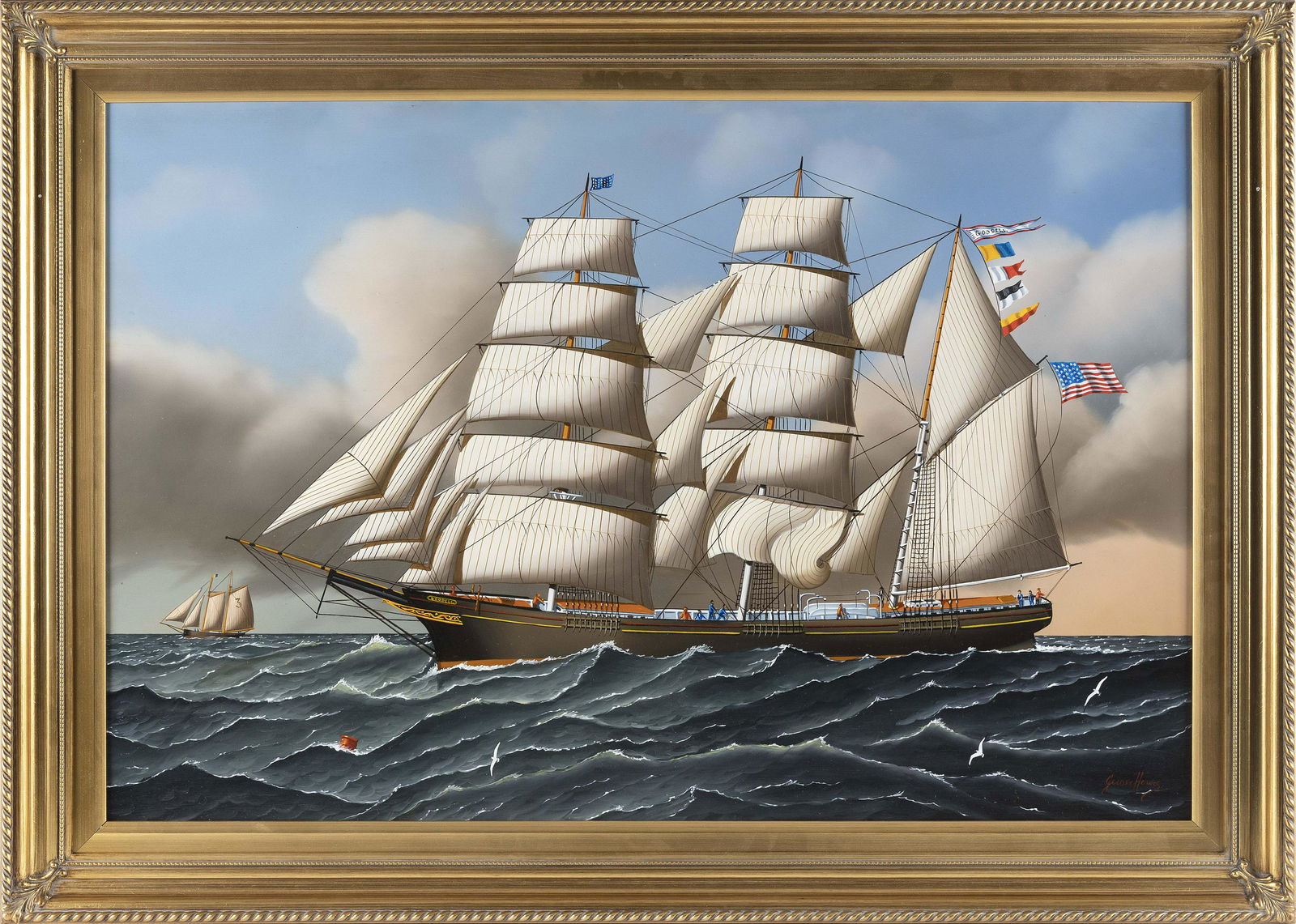 JEROME HOWES (New York/Massachusetts/Vermont, b. 1955), Portrait of the ship Goodall, Oil on (1 of 2)