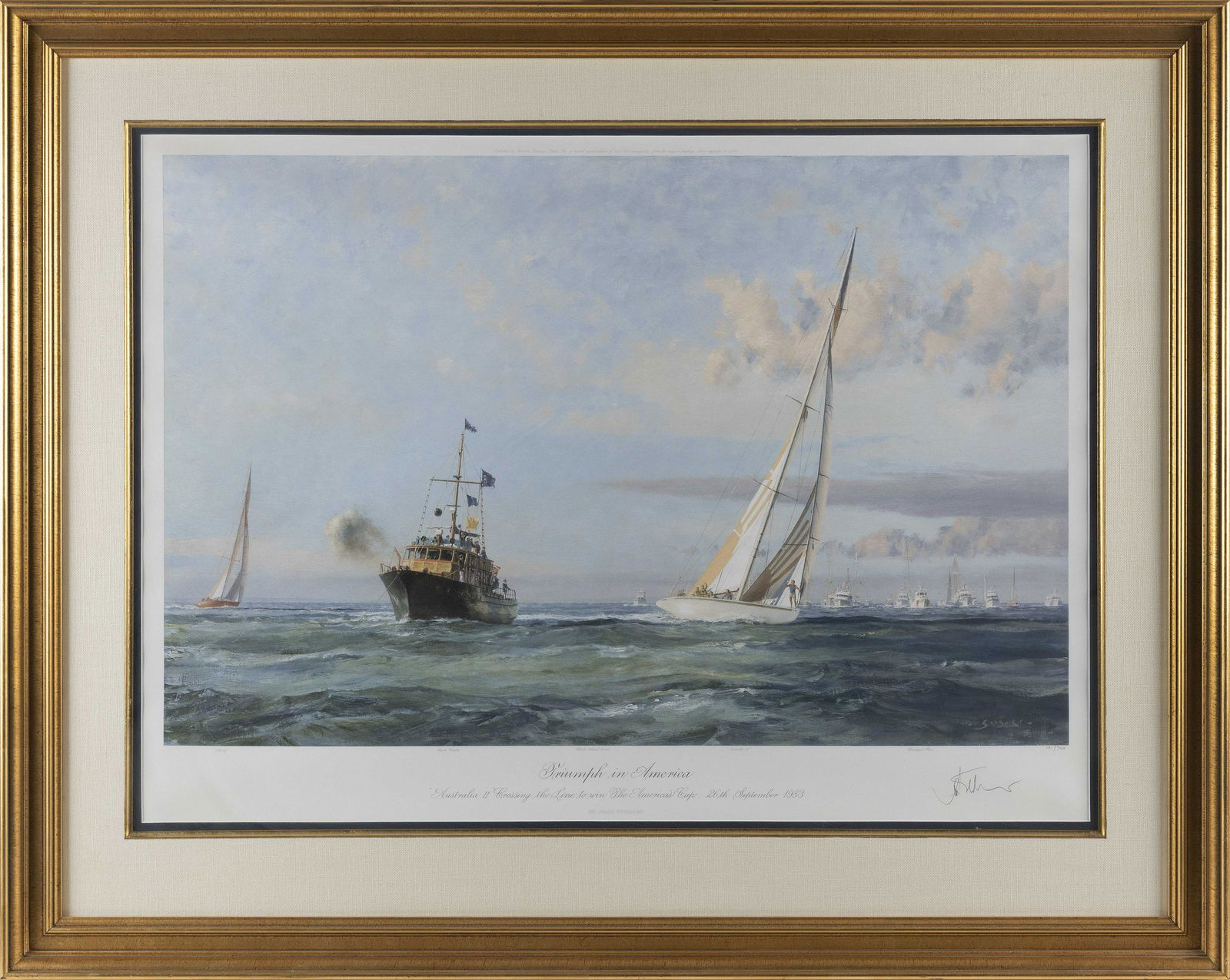 JOHN STOBART (Massachusetts/Florida, b. 1929), “Triumph in America”., Color lithograph, (1 of 2)