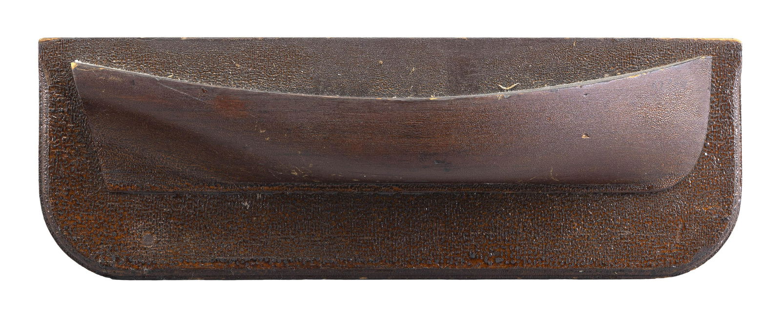 MOUNTED BUILDER'S HALF HULL MODEL 19th Century Length 18”. (1 of 2)