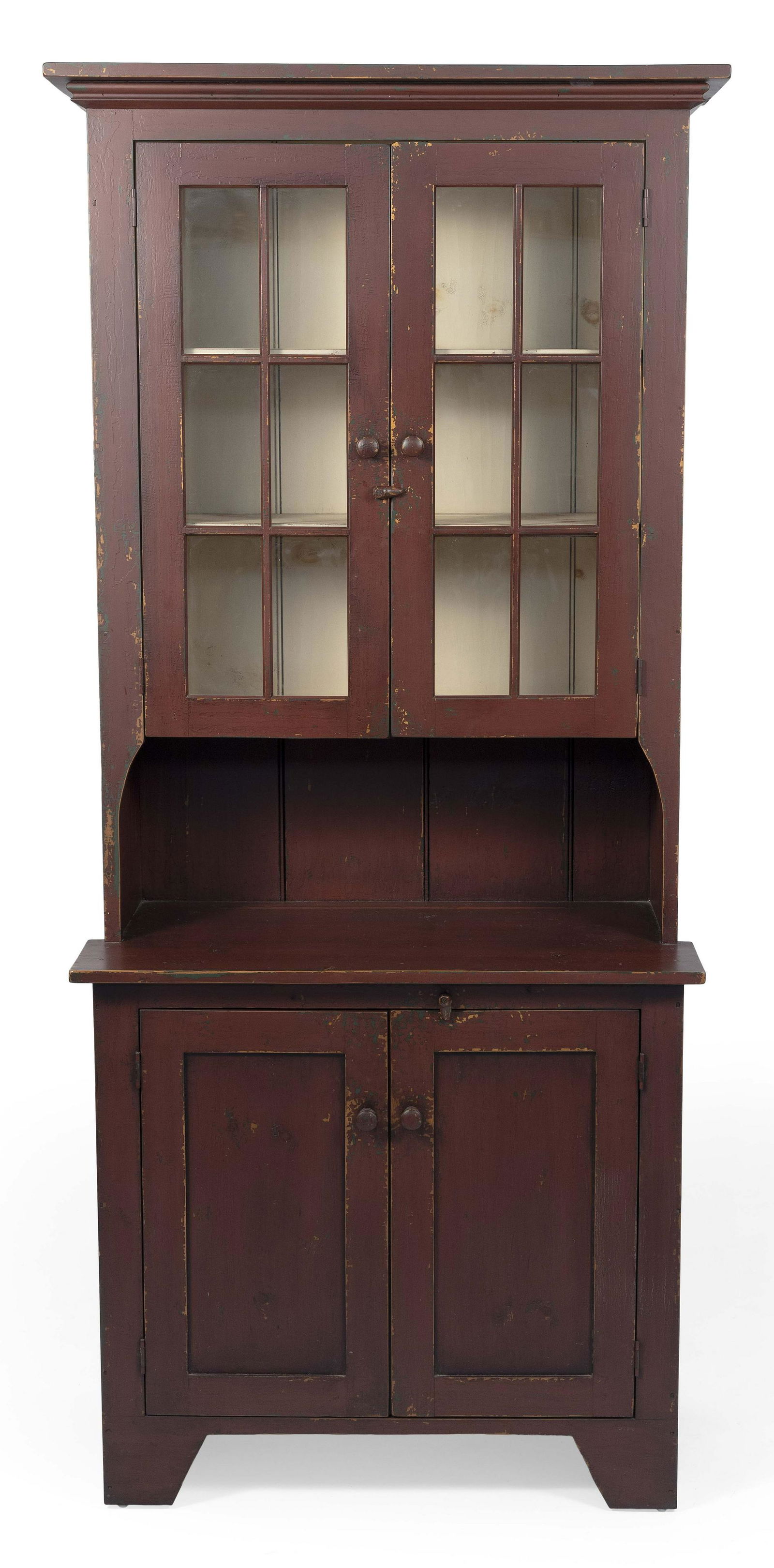19TH CENTURY-STYLE STEP-BACK CUPBOARD 20th Century Height 82”. Width 35”. Depth (1 of 3)