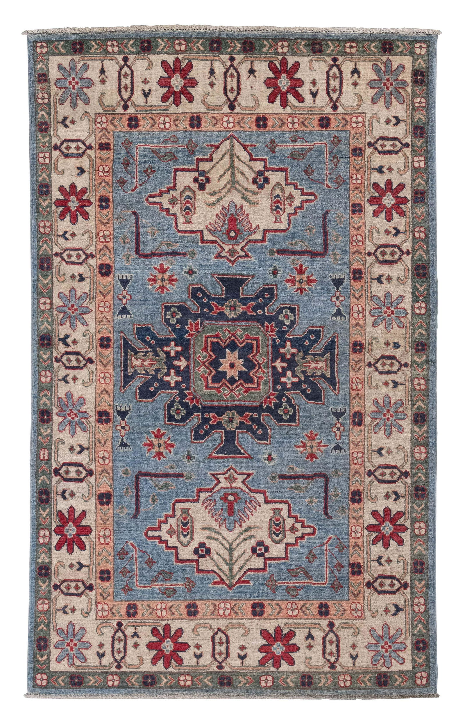 CAUCASIAN DESIGN RUG: 3’9” X 6’3” 21st Century (1 of 1)