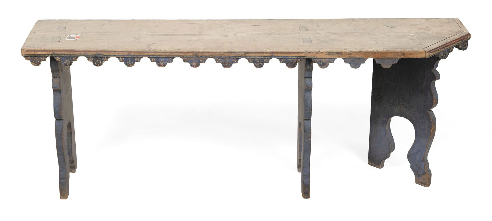 SCANDINAVIAN BENCH Late 19th Century Height 20”. Length 55”. Width 13”. (1 of 3)