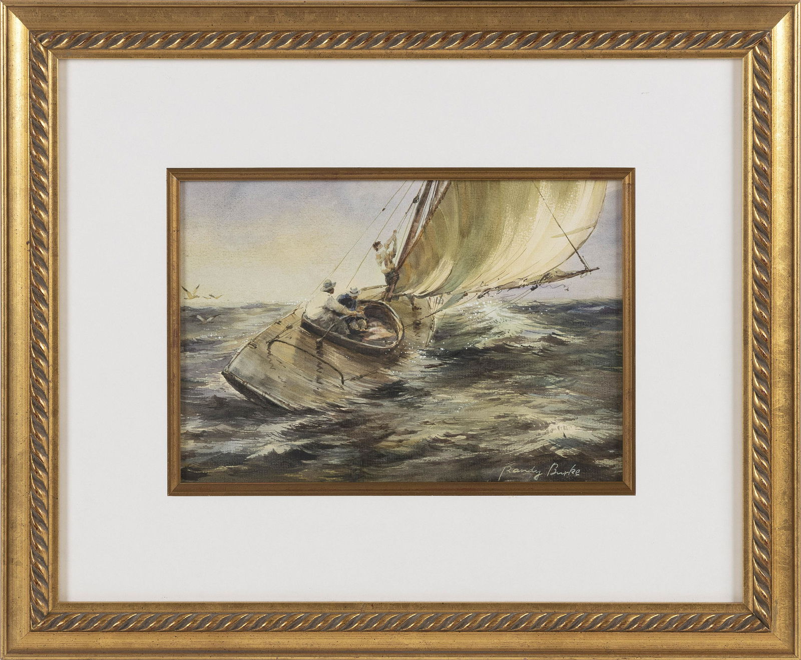 RANDY BURKE (America, Late 20th Century), Coming about., Watercolor and gouache on paper, 7.5" x (1 of 1)