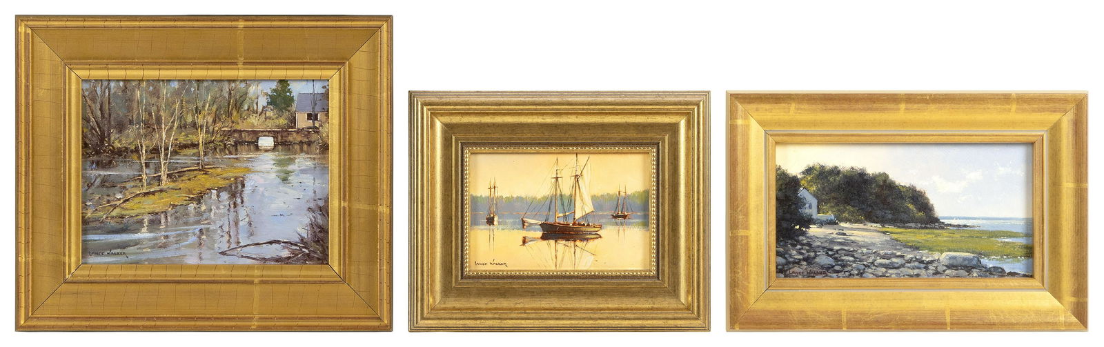 LANCE WALKER (America, Contemporary), Three works:, Oils on board, 5” x 9”, 4” x (1 of 2)