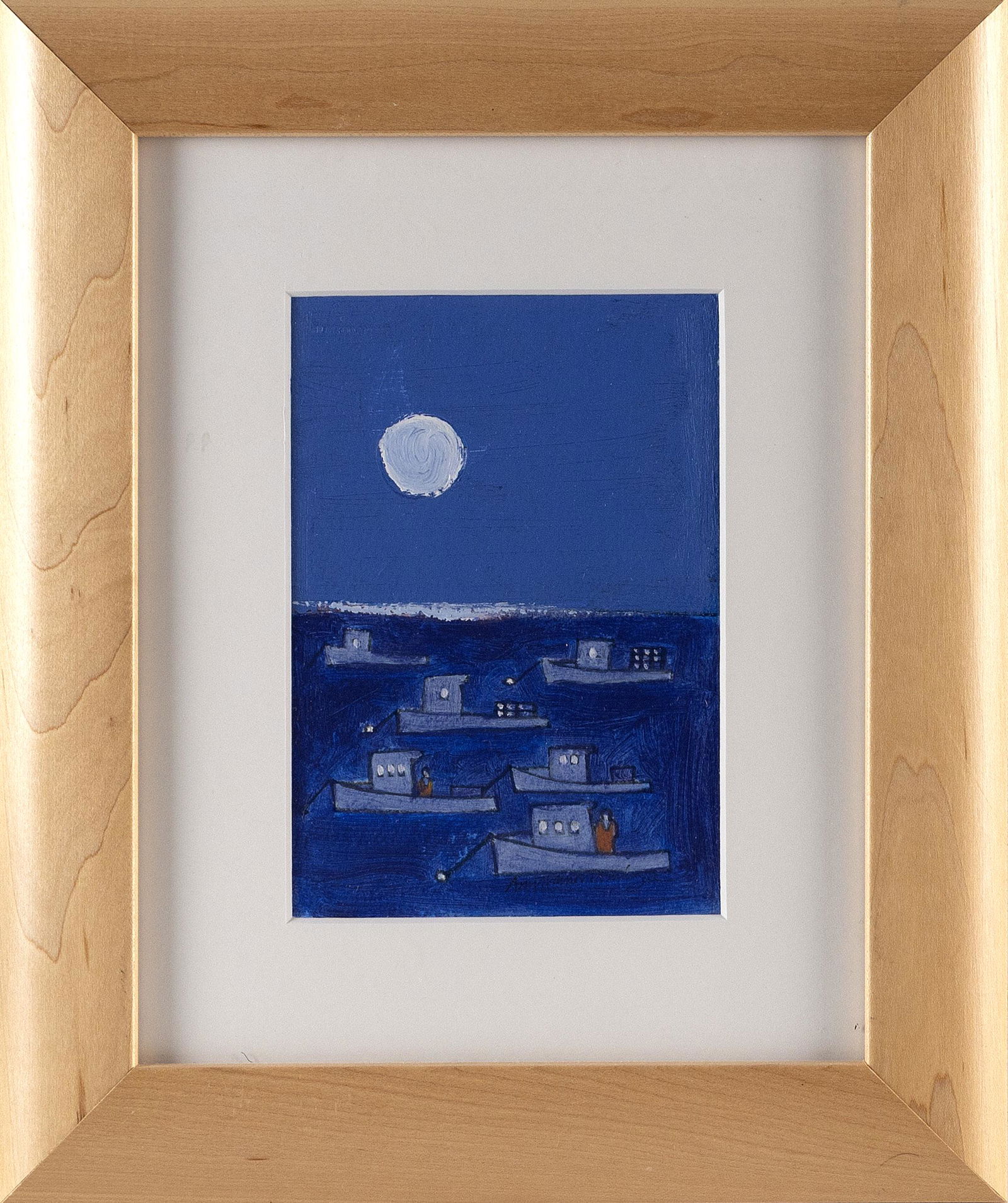 ANN TRAINOR DOMINGUE (New Hampshire, Contemporary), “Moonlit Day”., Acrylic on paper, (1 of 2)