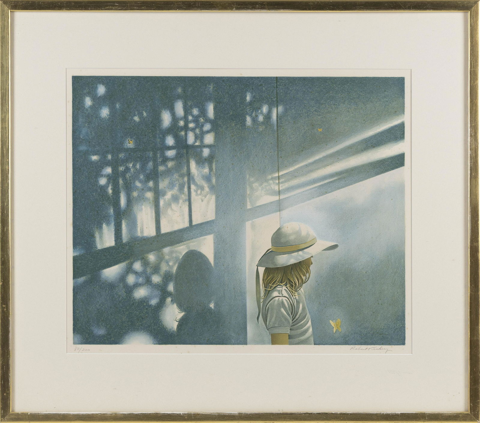 ROBERT REMSEN VICKREY (Massachusetts/Florida/New York, 1926-2011), "The Visitor"., Color lithograph, (1 of 1)