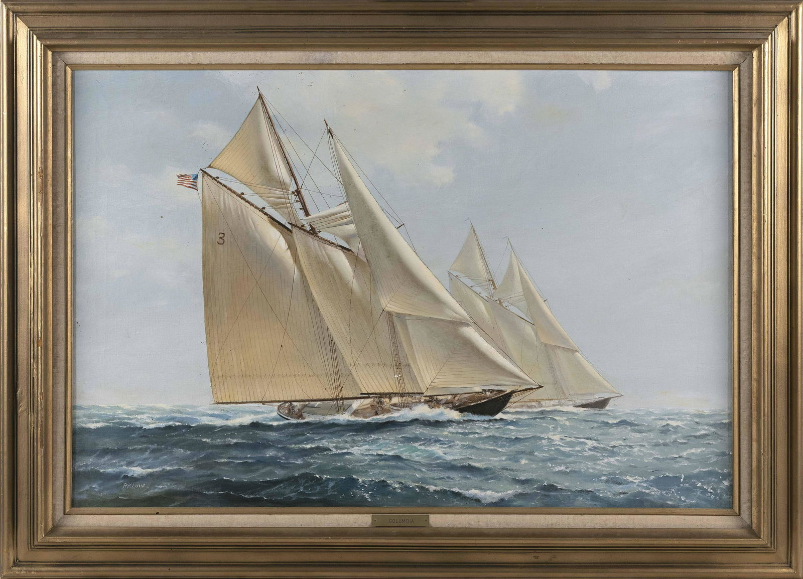 RICHARD K. LOUD (Massachusetts, b. 1942), A yacht race., Oil on canvas, 26" x 38". Framed 31.5" x (1 of 2)