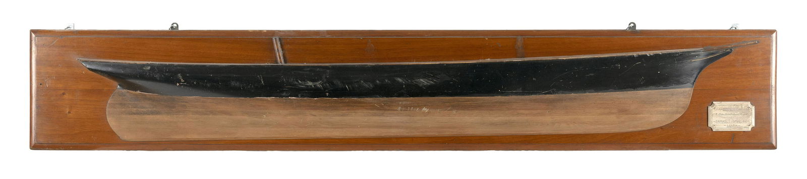 MOUNTED BUILDER’S HALF HULL MODEL OF THE STEAM/SAIL YACHT “RAMACE FERGUSON” Late (1 of 2)