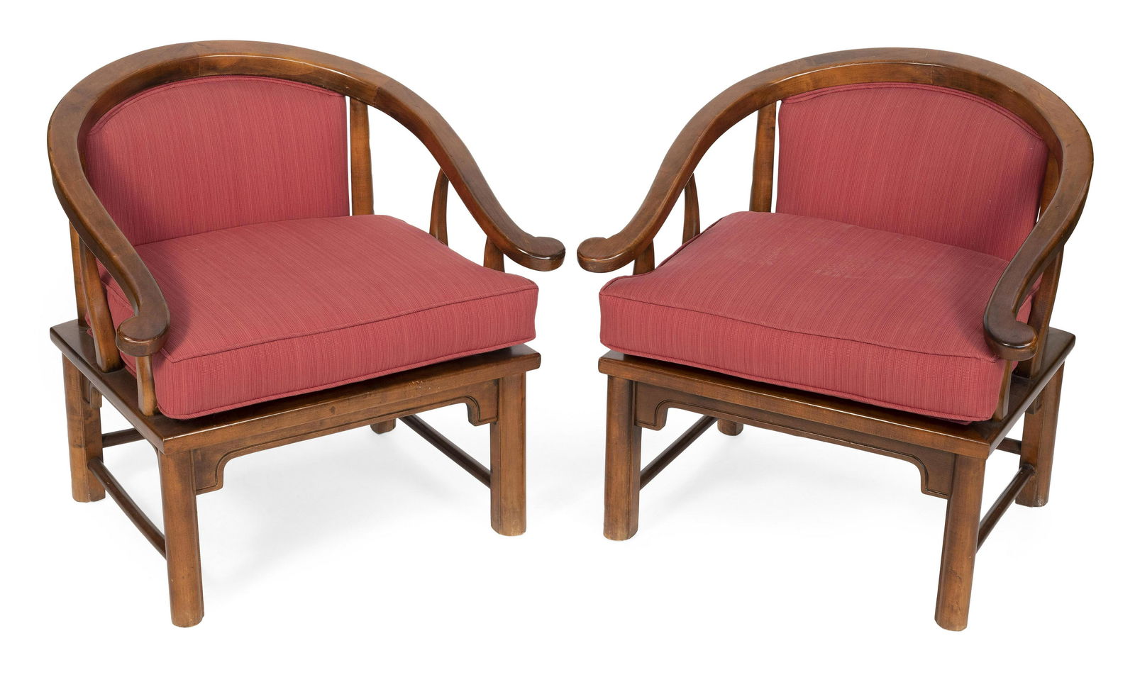 PAIR OF KARL SPRINGER-STYLE OXBOW CHAIRS 20th Century Back heights 30”. Seat heights approx. (1 of 1)