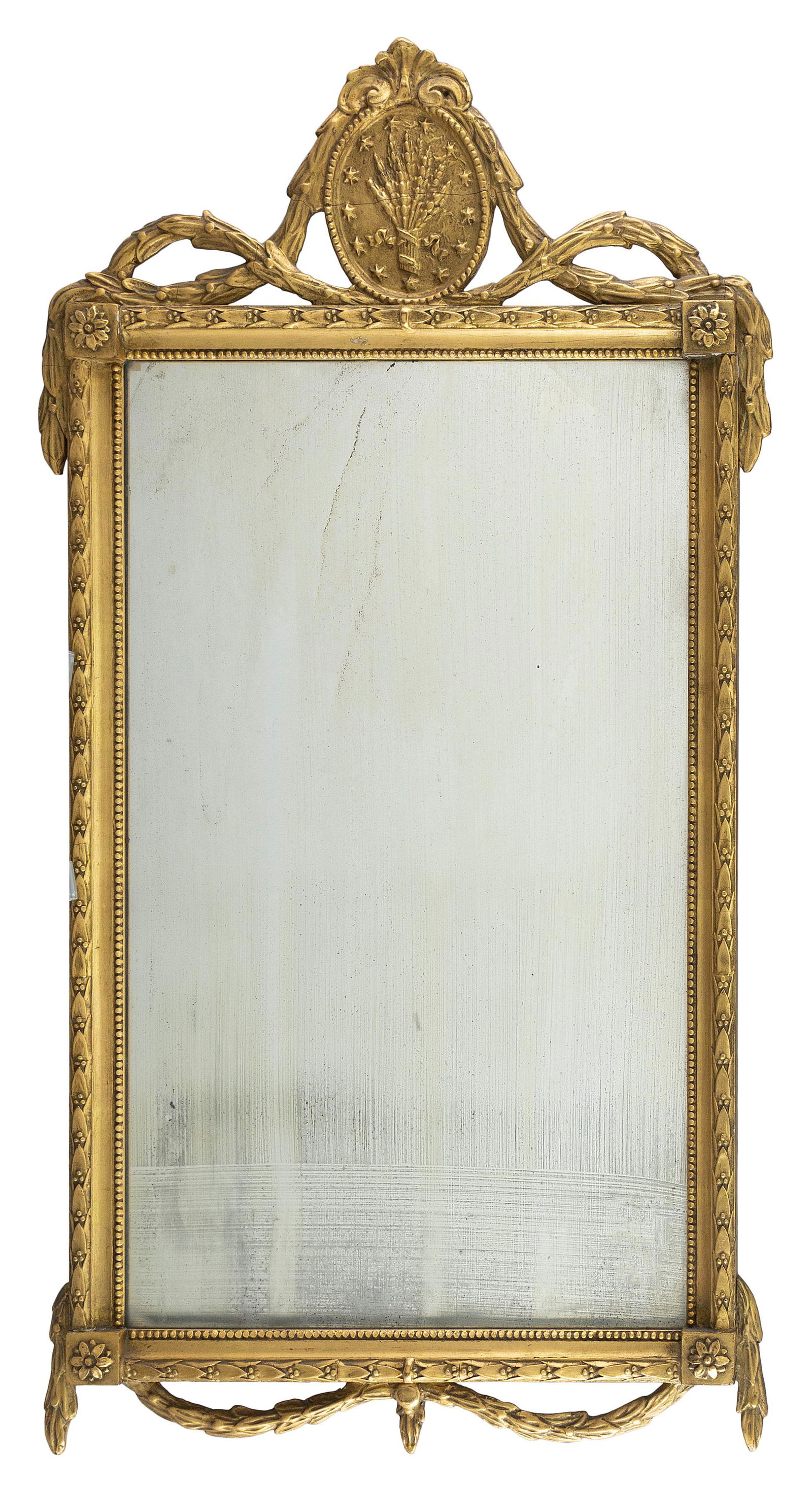 GILT LOOKING GLASS Late 18th Century Height approx. 34". Width 18.25". (1 of 1)