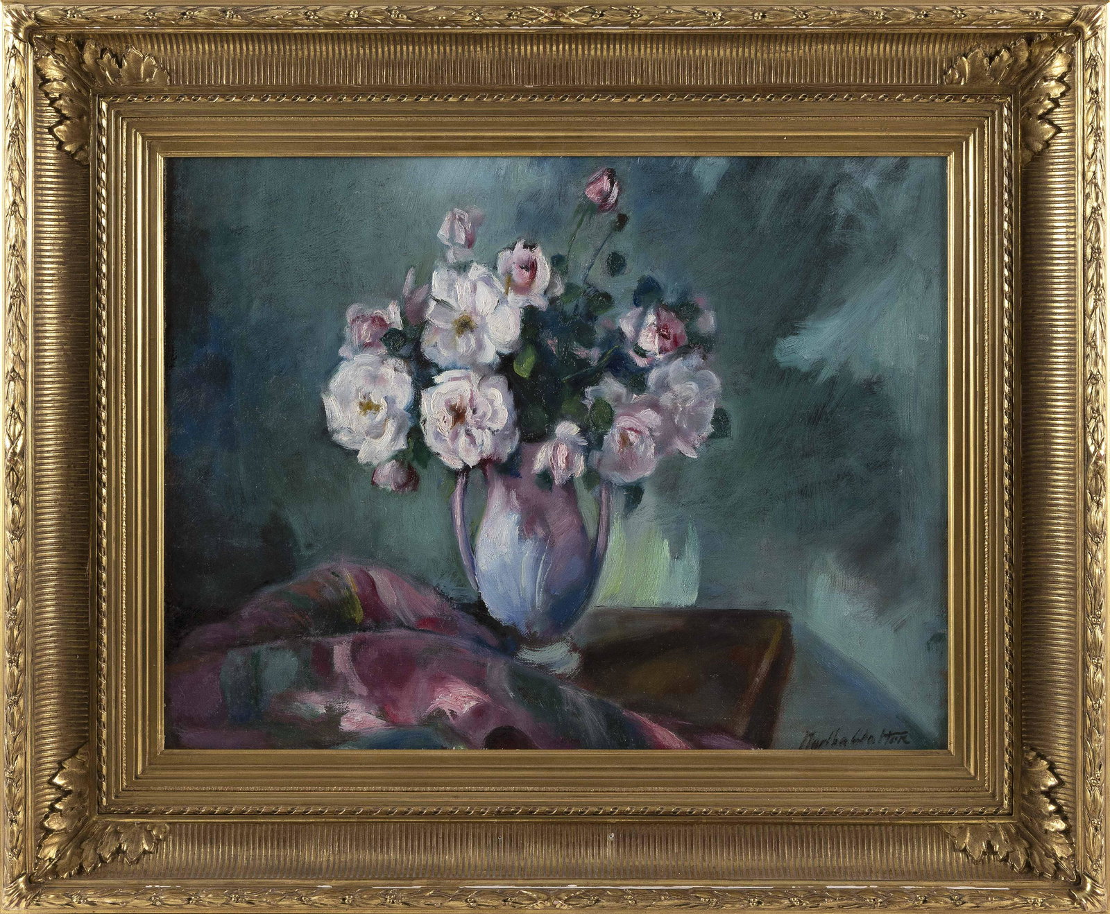 MARTHA WALTER (Massachusetts/Pennsylvania/France, 1875-1976), Floral still life., Oil on canvas, 21" (1 of 2)