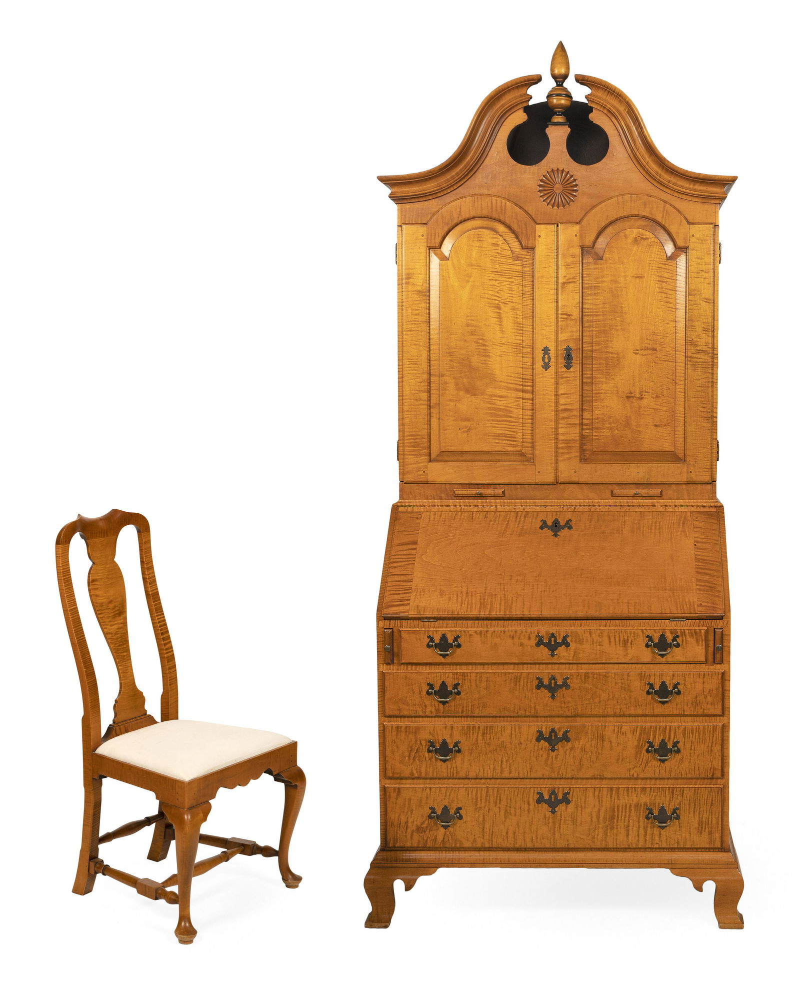 ELDRED WHEELER BONNET-TOP SECRETARY Massachusetts, 20th Century Height 91”. Width 35”. (1 of 5)