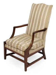 Lot - A Federal mahogany lolling chair, Massachusetts, late 18th