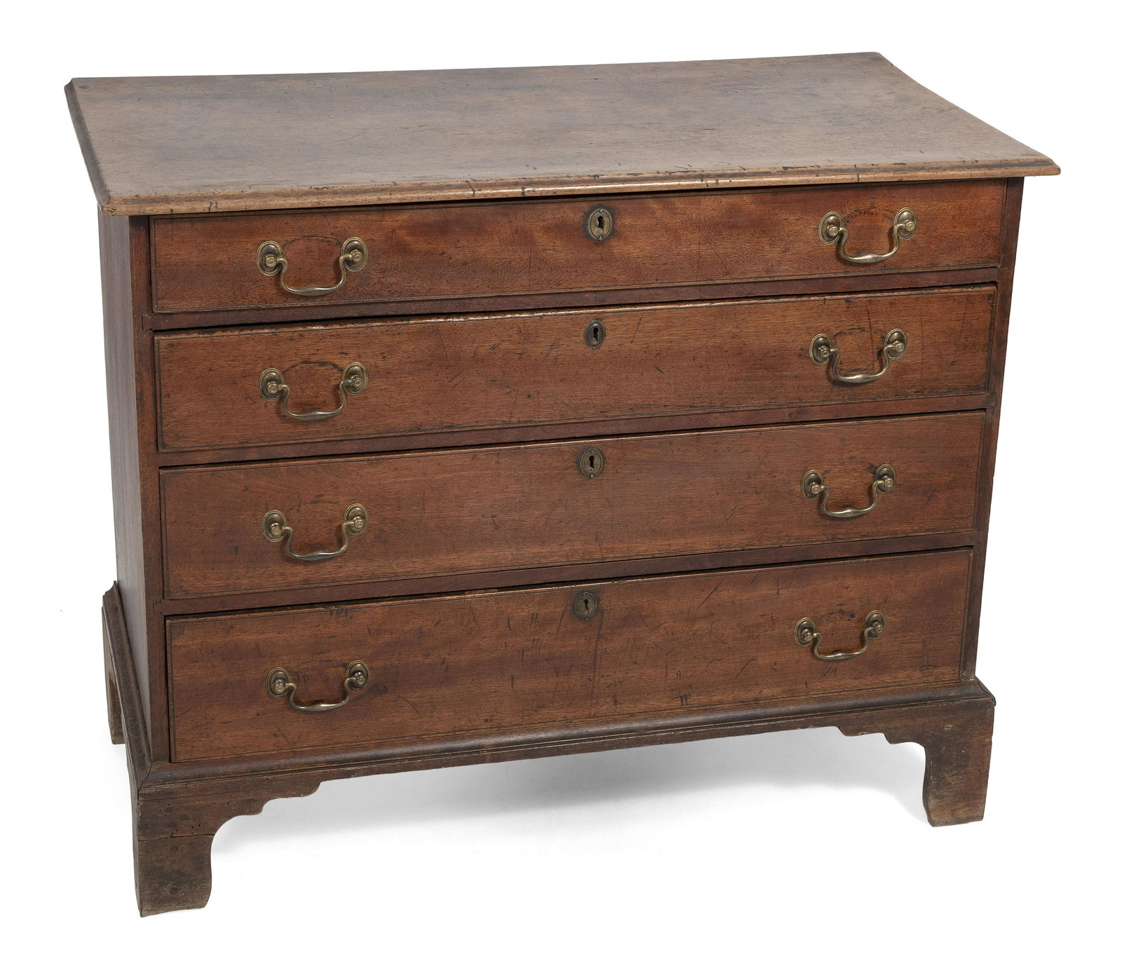 FOUR-DRAWER CHEST America, Late 18th or Early 19th Century Height 33.25”. Width 41.25”. (1 of 3)