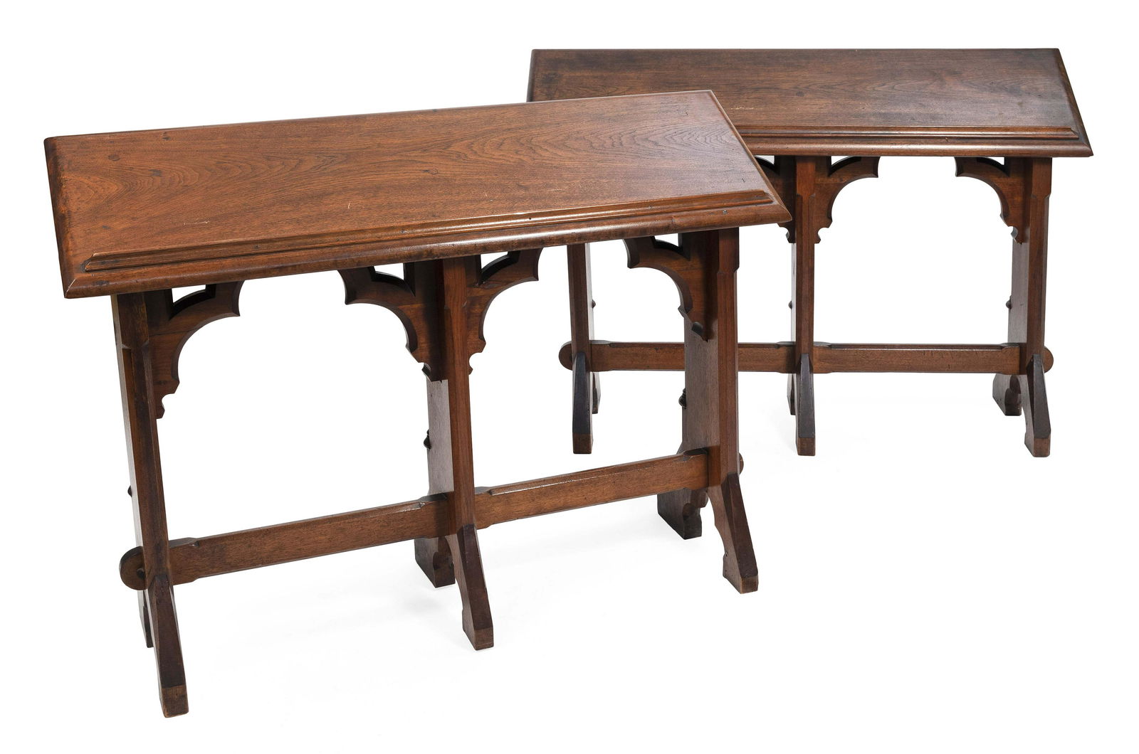 PAIR OF GOTHIC REVIVAL PRAYER STANDS Salem, Massachusetts, Mid-19th Century Heights 38.75”. (1 of 1)