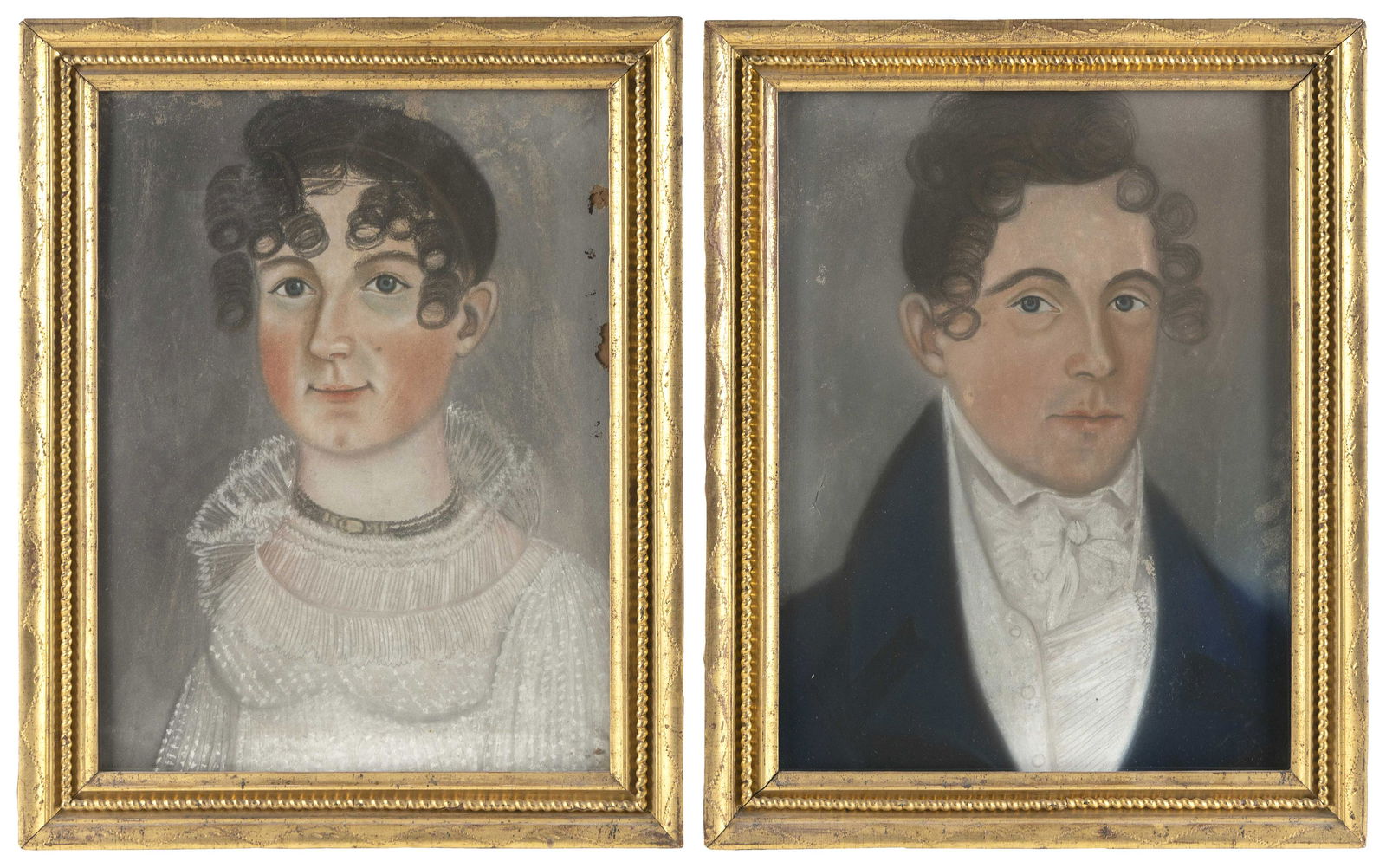 ATTRIBUTED TO WILLIAM M.S. DOYLE (Massachusetts, 1769-1828), Portraits of Joseph Olney Hopkins and (1 of 2)