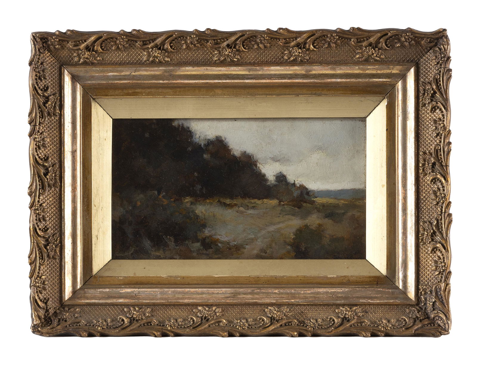 ARTEMUS E. ROSS (Nevada/California, 1862-1947), Landscape study., Oil on board, 5" x 8.25". Framed (1 of 2)