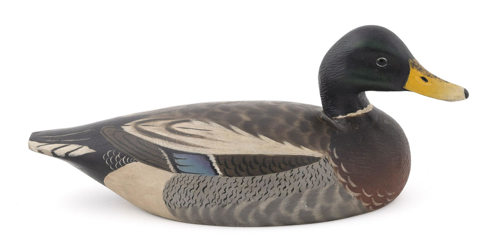 CLEON CROWELL THREE-QUARTER-SIZE MALLARD DRAKE East Harwich, Massachusetts, 1891-1961 Length (1 of 3)
