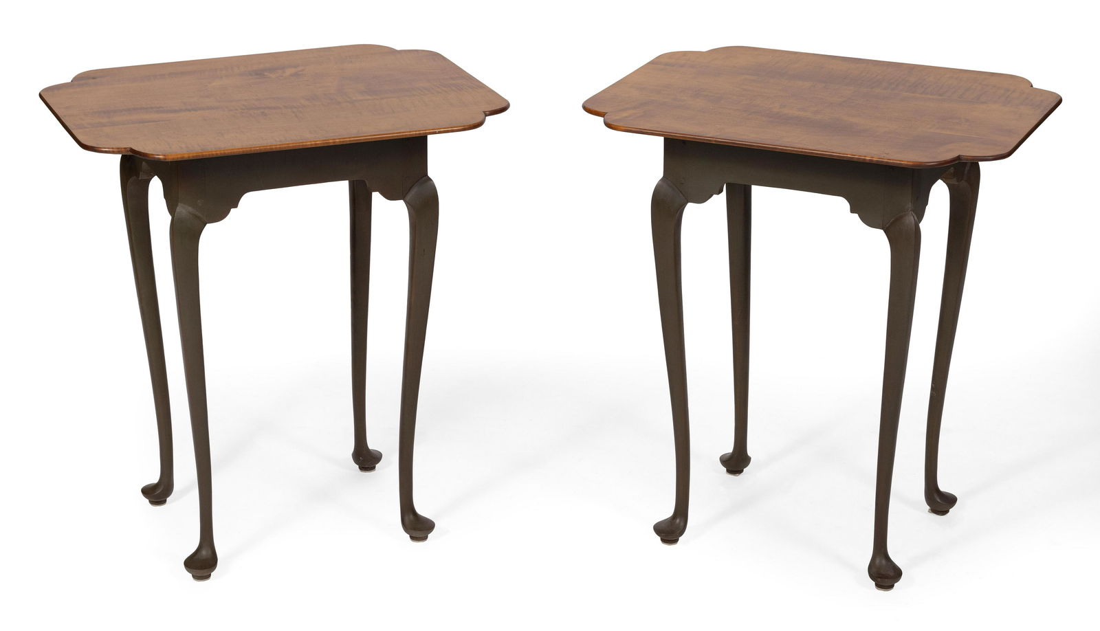 PAIR OF ELDRED WHEELER QUEEN ANNE-STYLE TABLES Massachusetts, 20th Century Heights 26.25”. (1 of 1)