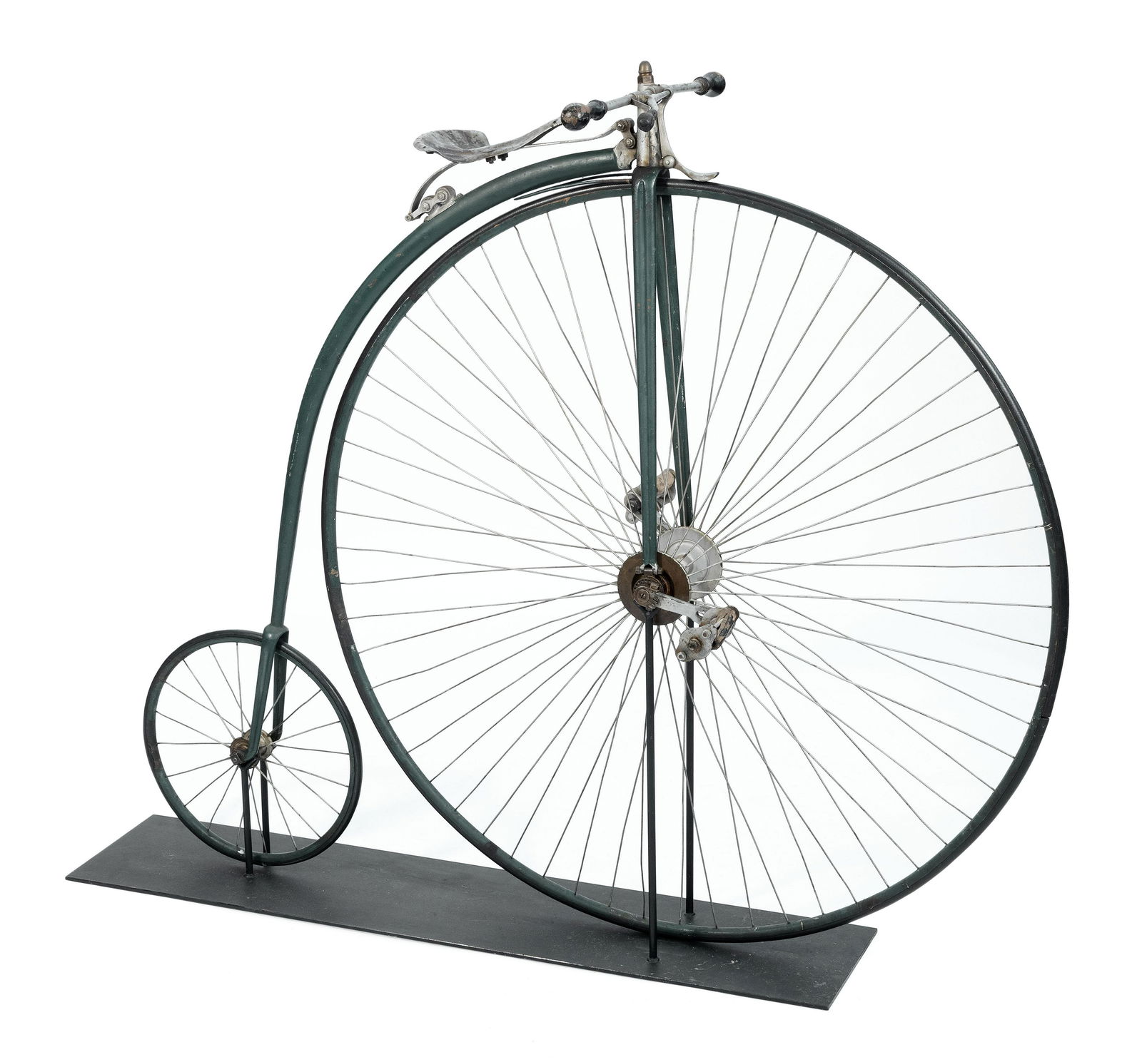 PENNY-FARTHING BICYCLE MADE BY SINGER & CO. England, Late 19th Century Height 57”. Length (1 of 3)