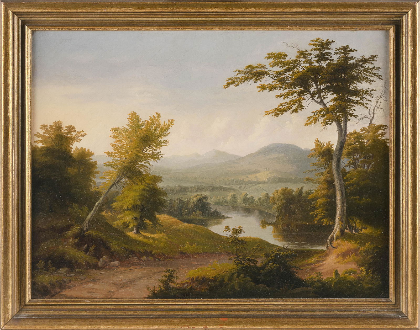 GEORGE NELSON CASS (Massachusetts, 1831-1882), Expansive view of a mountain river., Oil on canvas, (1 of 2)