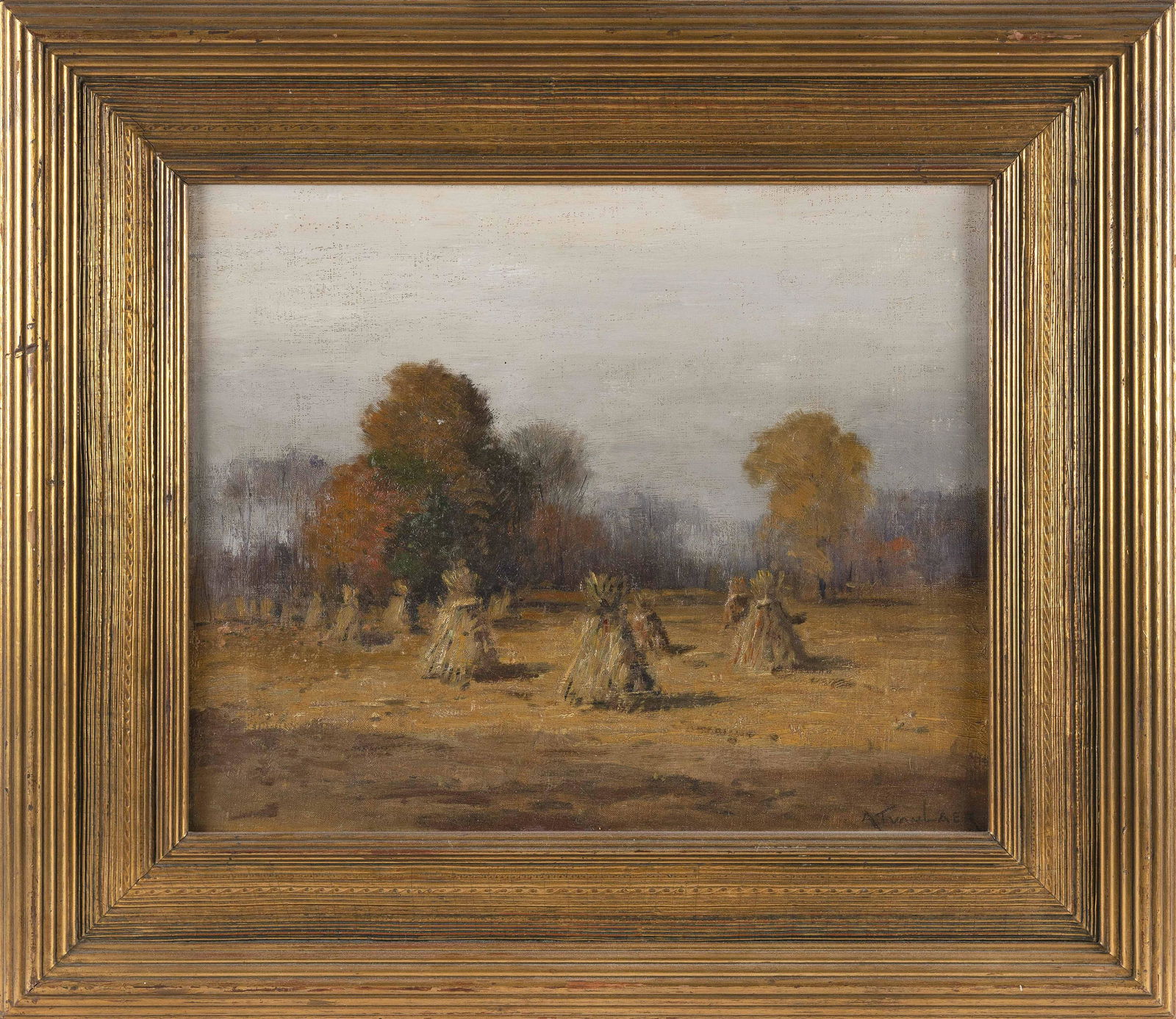 ALEXANDER THEOBALD VAN LAER (New York/Connecticut, 1857-1920), “Indian Summer”., Oil on (1 of 3)