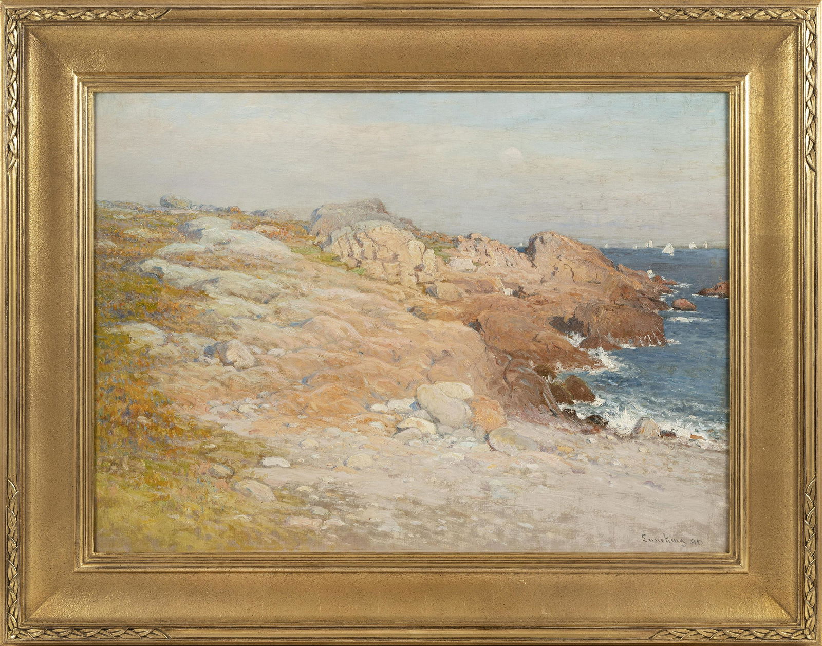 JOHN JOSEPH ENNEKING (Massachusetts/New York/Maine/Ohio, 1841-1916), Seascape, likely Ogunquit, (1 of 2)