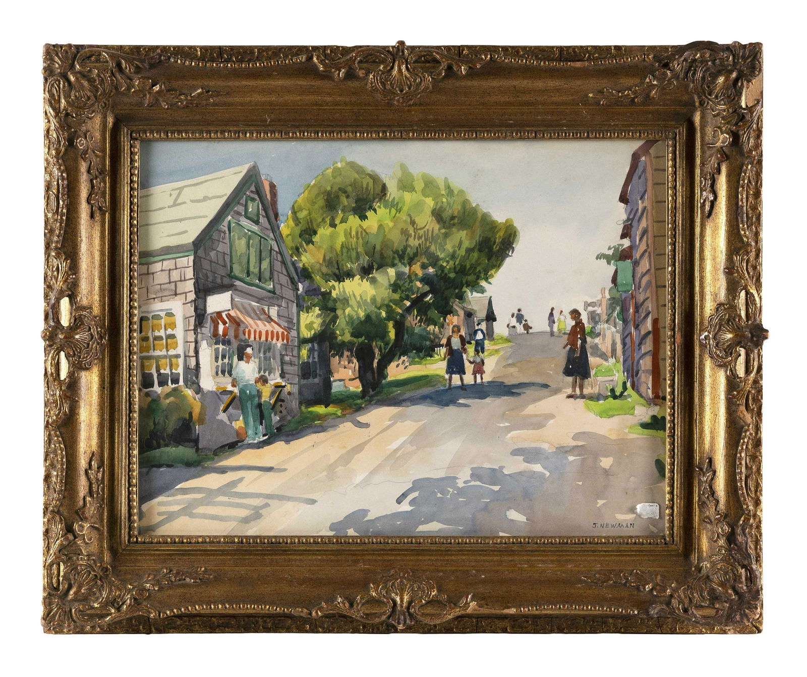 JOSEPH NEWMAN (New York, 1890-1979), Rockport street scene., Watercolor on paper, 14" x 19" sight. (1 of 2)