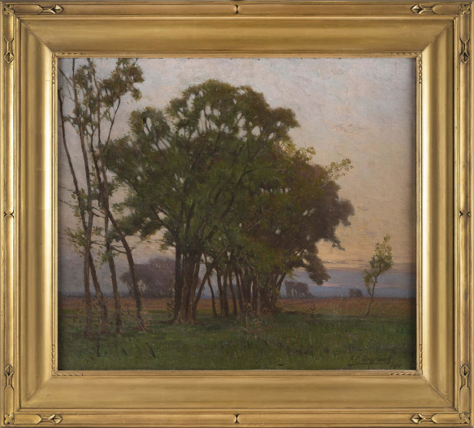 FRANK CHARLES PEYRAUD (Illinois/Switzerland, 1858-1948), “Last Rays”., Oil on canvas,: FRANK CHARLES PEYRAUDIllinois/Switzerland, 1858-1948â€œLast Rays”. Signed lower right â€œFC Peyraud”. Titled on gallery label verso.Oil on canvas, 26” x 30”. Framed 35&