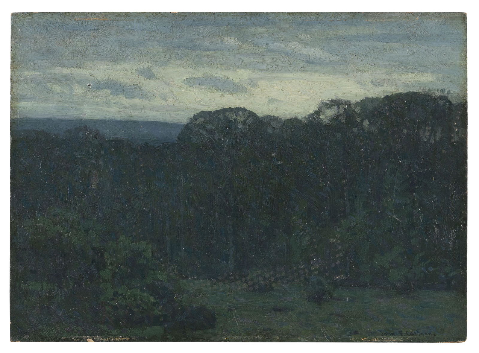 JOHN FABIAN CARLSON (New York/Colorado, 1874/75-1945), "Night-Fall"., Oil on board, 12" x 16". (1 of 7)