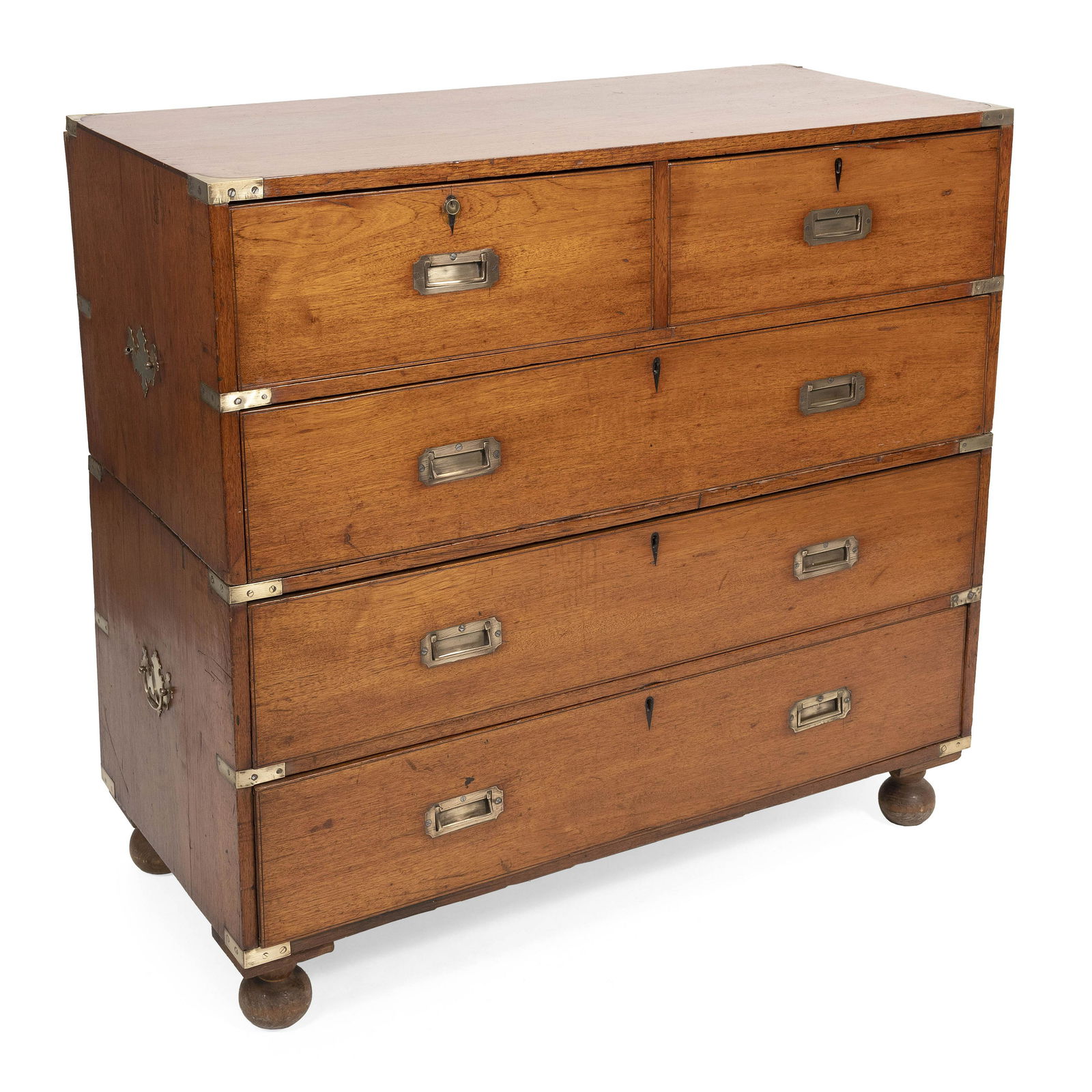 ENGLISH TWO-PART CAMPAIGN CHEST 19th Century Height 39.5”. Width 42.5”. Depth 19.5” (1 of 1)