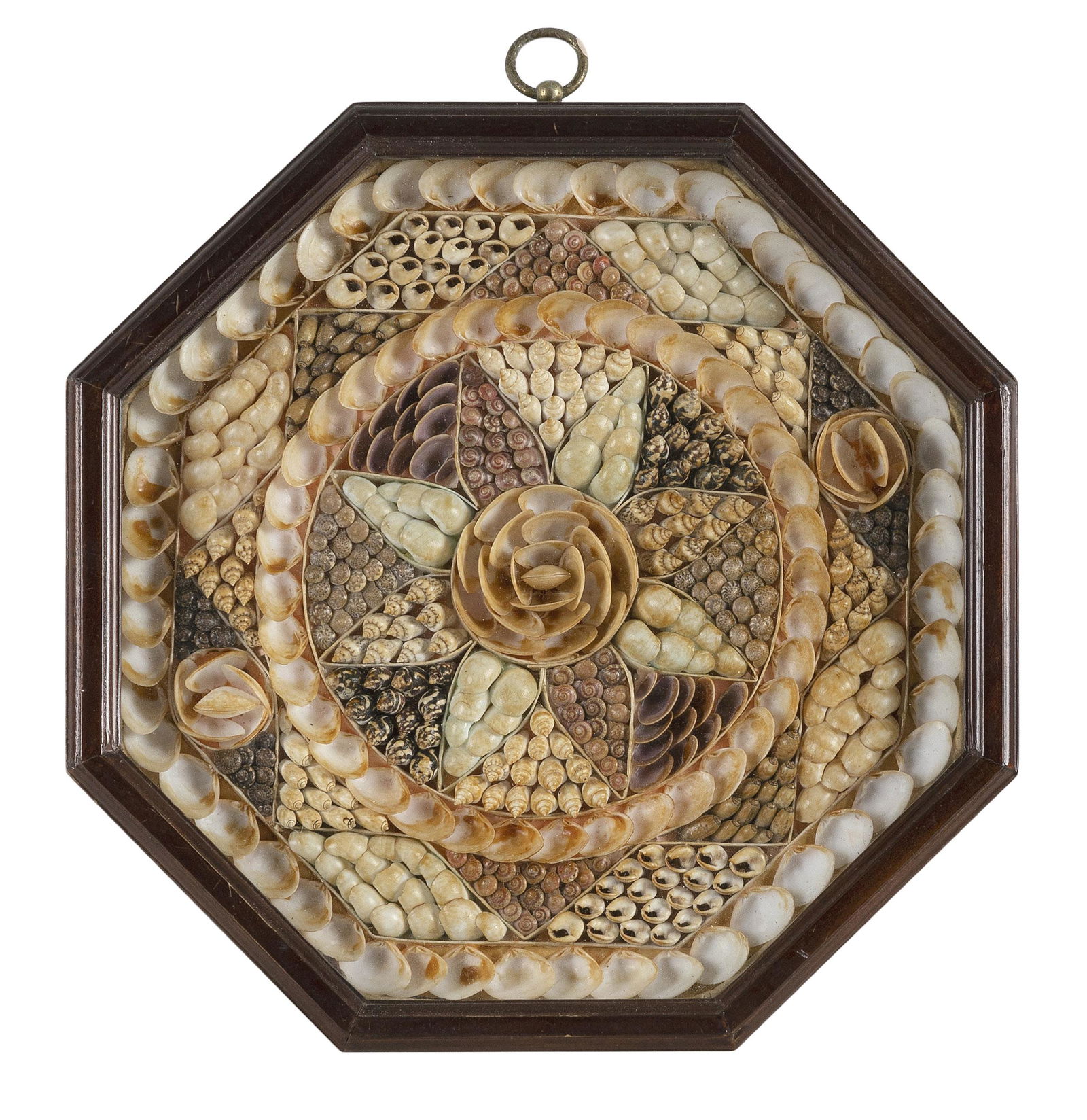 SAILOR'S VALENTINE Late 20th Century 10" x 10". (1 of 2)