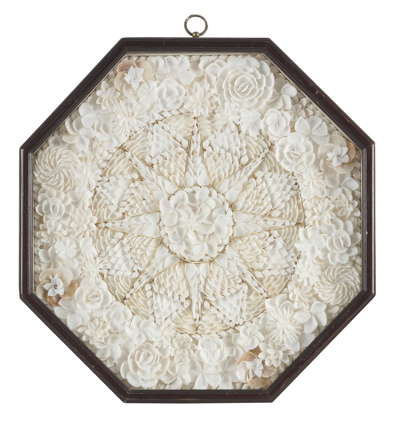 SAILOR'S VALENTINE Late 20th Century 15" x 15". (1 of 2)