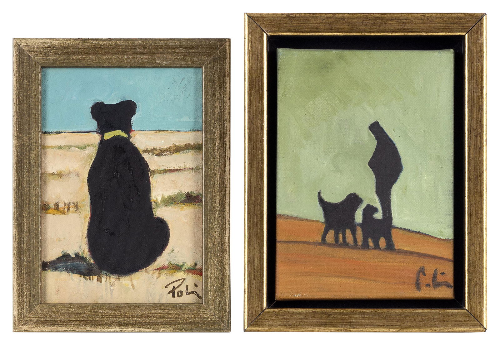 NICOLLETA POLI (Massachusetts, 1958-2014), Two works:, Oils on canvas, 5” x 7”. Largest (1 of 2)