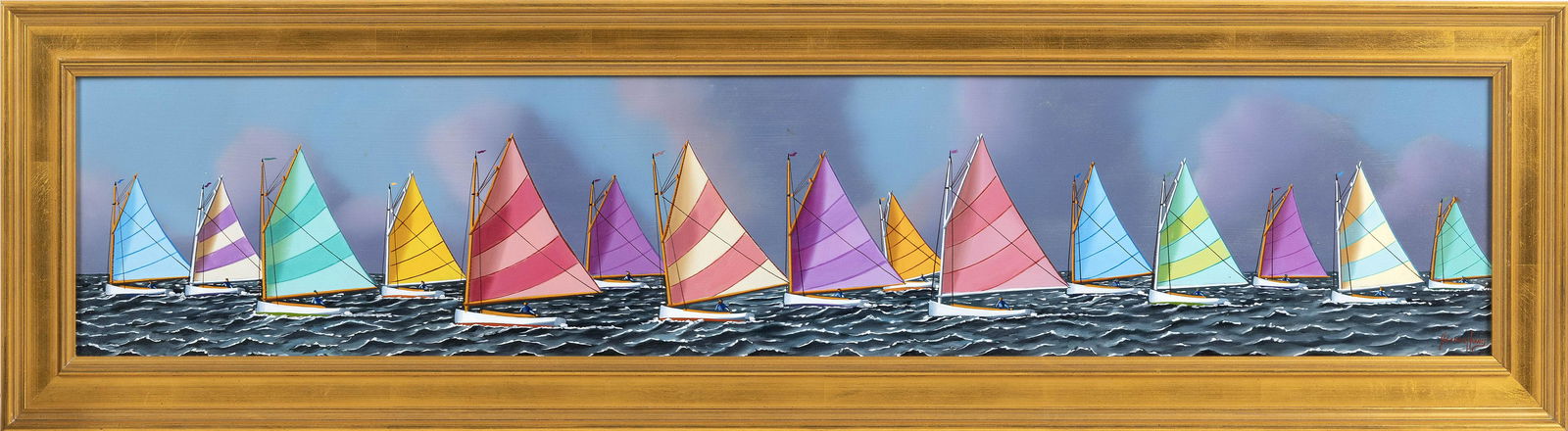 JEROME HOWES (New York/Massachusetts/Vermont, b. 1955), The Rainbow Fleet., Oil on masonite, 8” (1 of 2)
