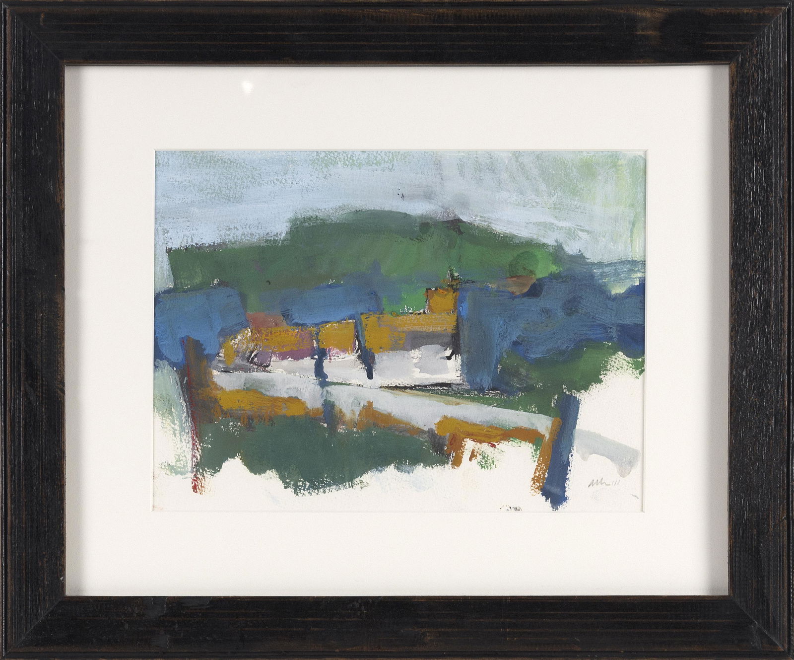 MEGAN HINTON (Massachusetts, b. 1974), Study for the waterfront shack abstract., Mixed media on (1 of 2)