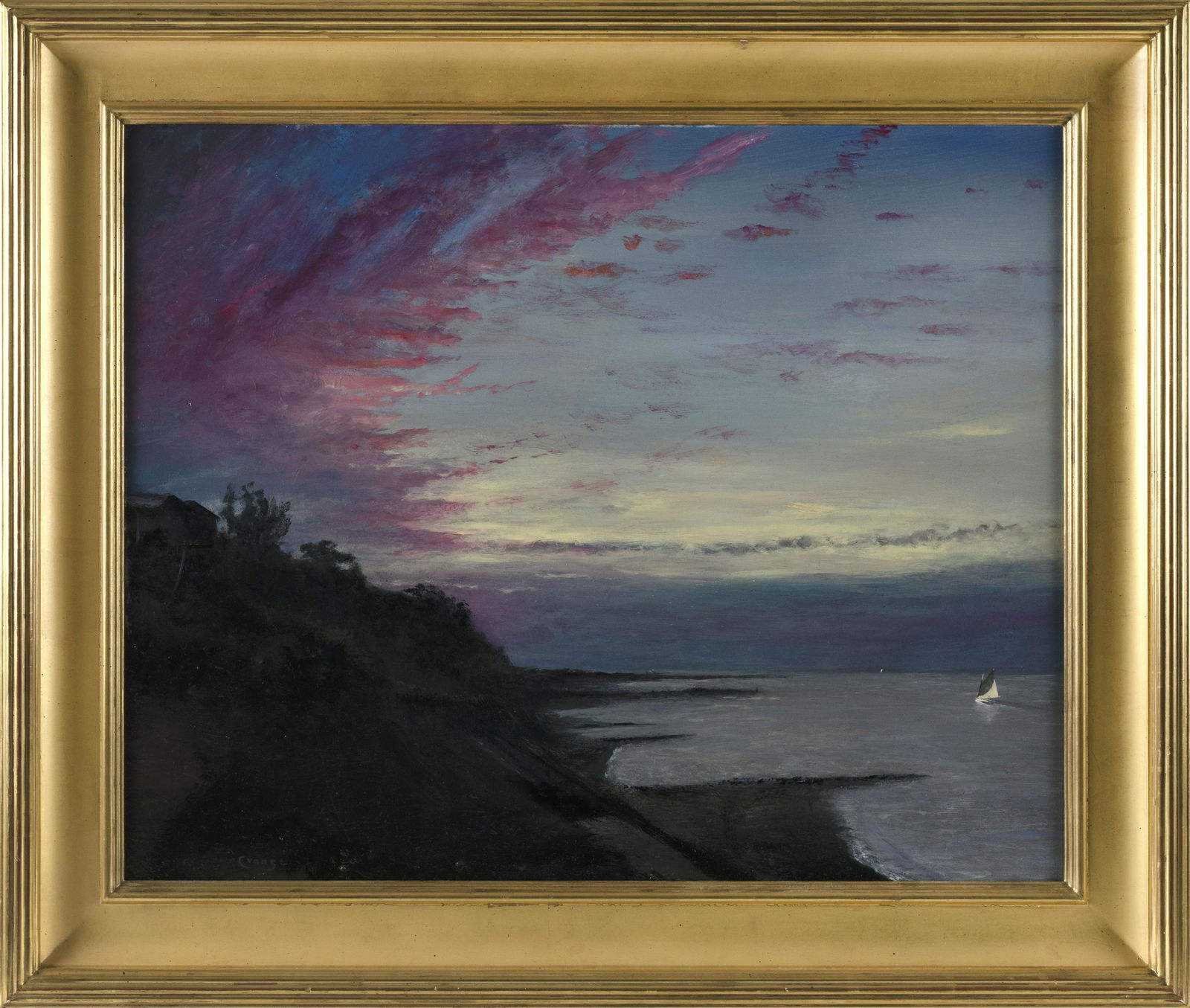 KENNETH M. EVANS (Cape Cod, b. 1944), “Morning Sail”., Oil on canvas, 24" x 30". Framed (1 of 2)
