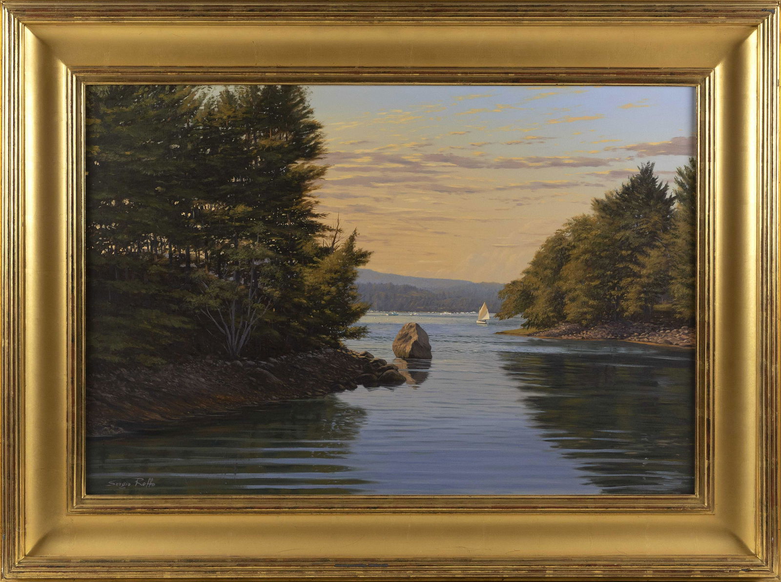 SERGIO ROFFO (Massachusetts/Italy, b. 1953), "Afternoon Sail on Somes Sound" (Acadia National Park, (1 of 2)